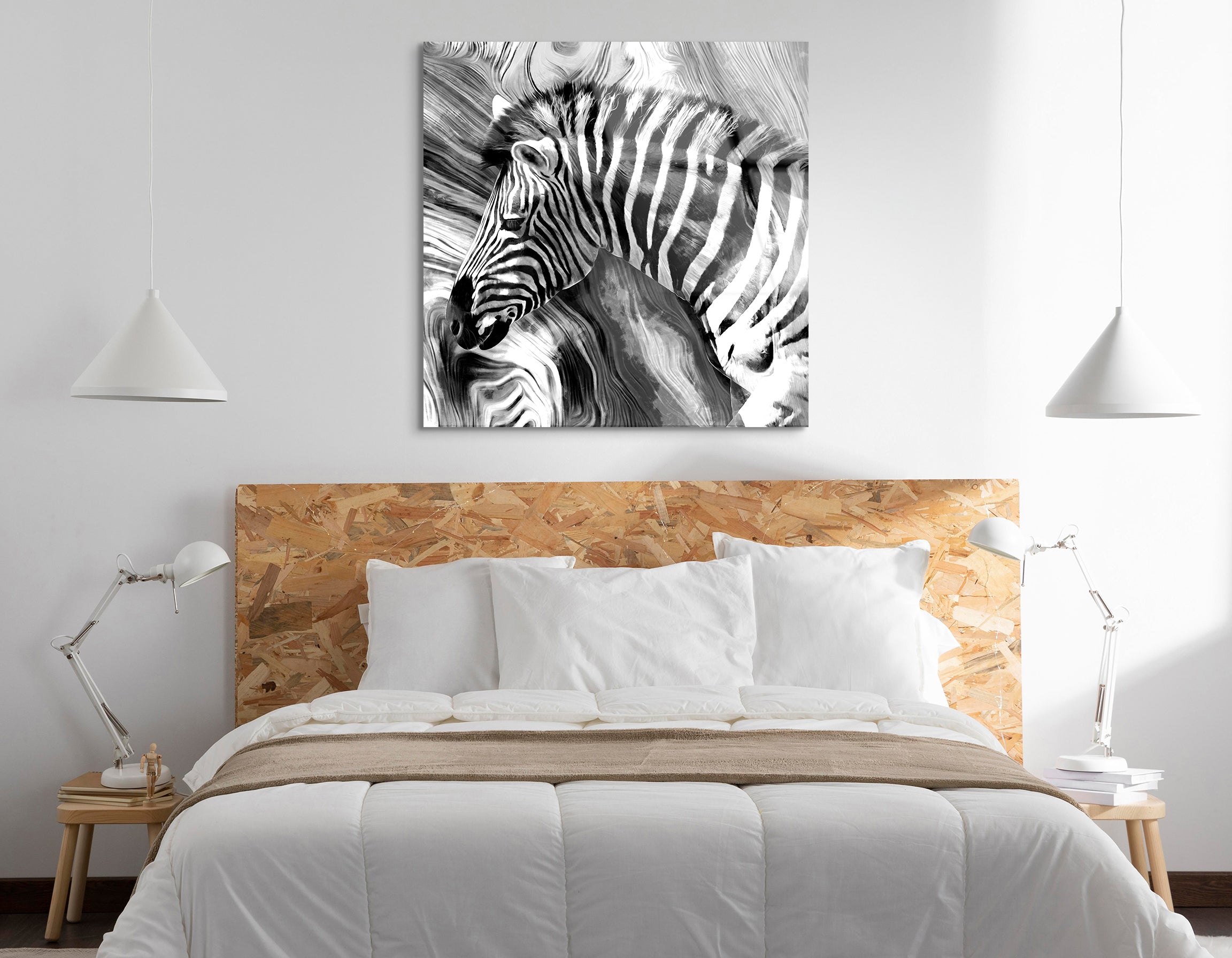 Abstract Zebra Oil Painting | Premium HD Metal Wall Art