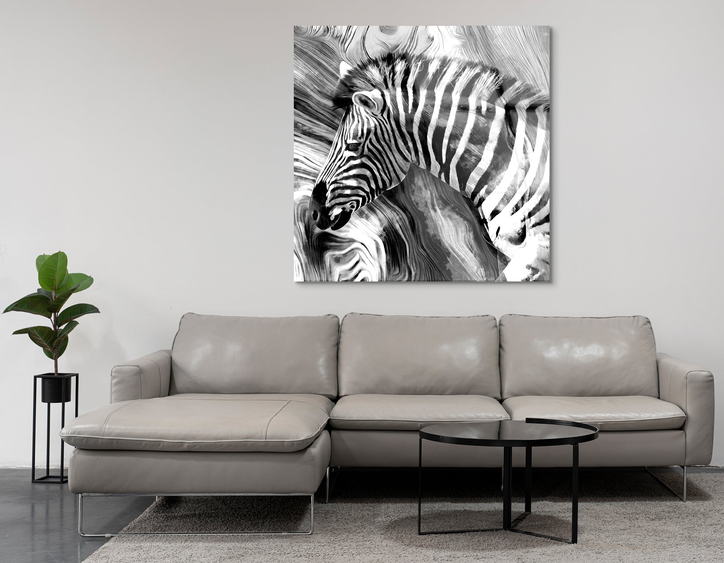 Abstract Zebra Oil Painting | Premium HD Metal Wall Art