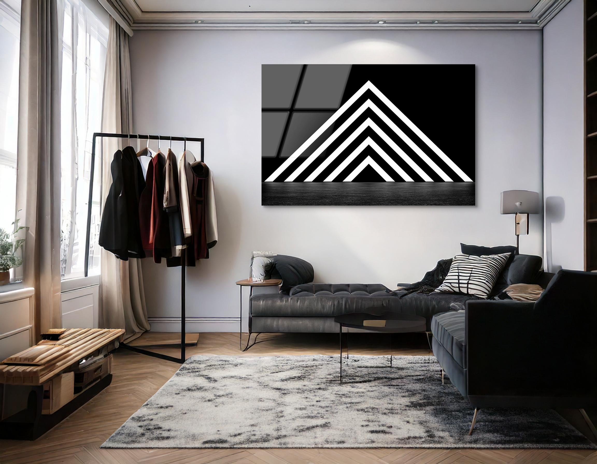Glowing Stripe Pyramid | Premium HD Metal Wall Art