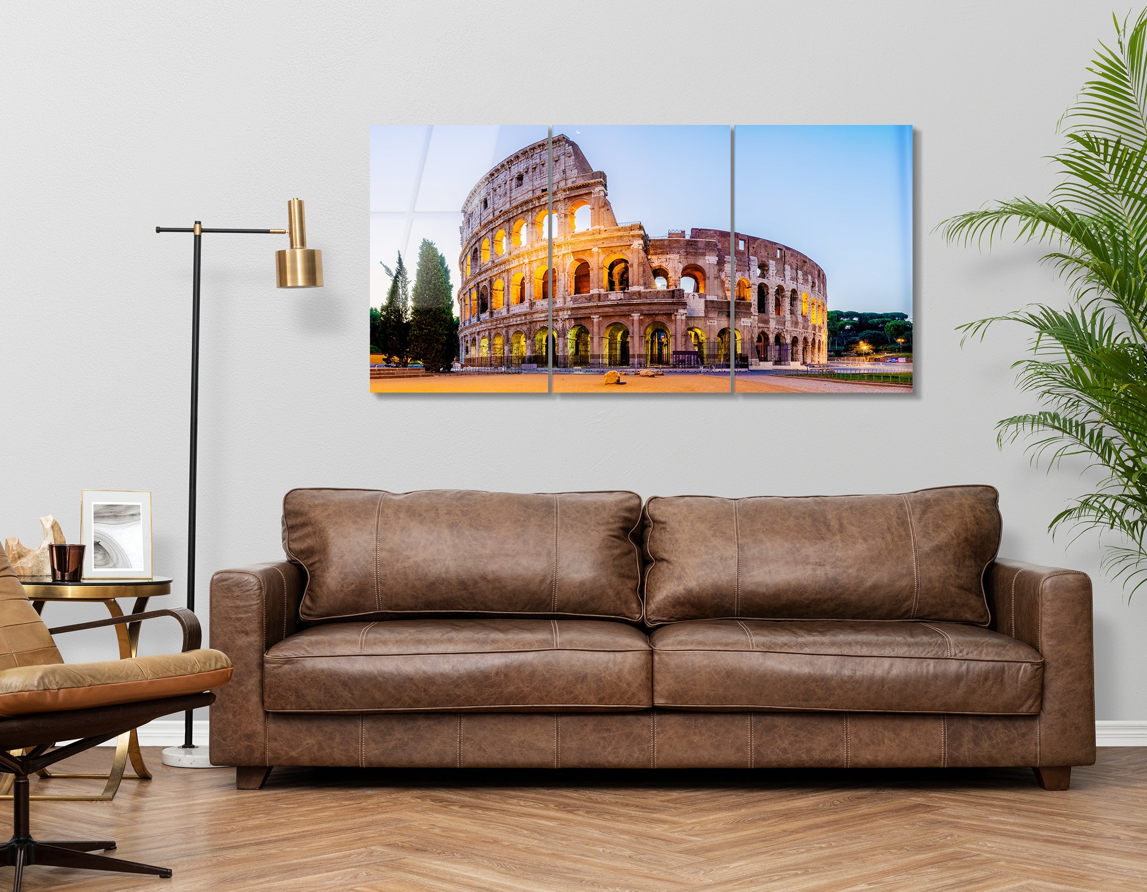 Mega Size Colosseum at Dawn in Rome, Italy Trio | Premium HD Metal Wall Art