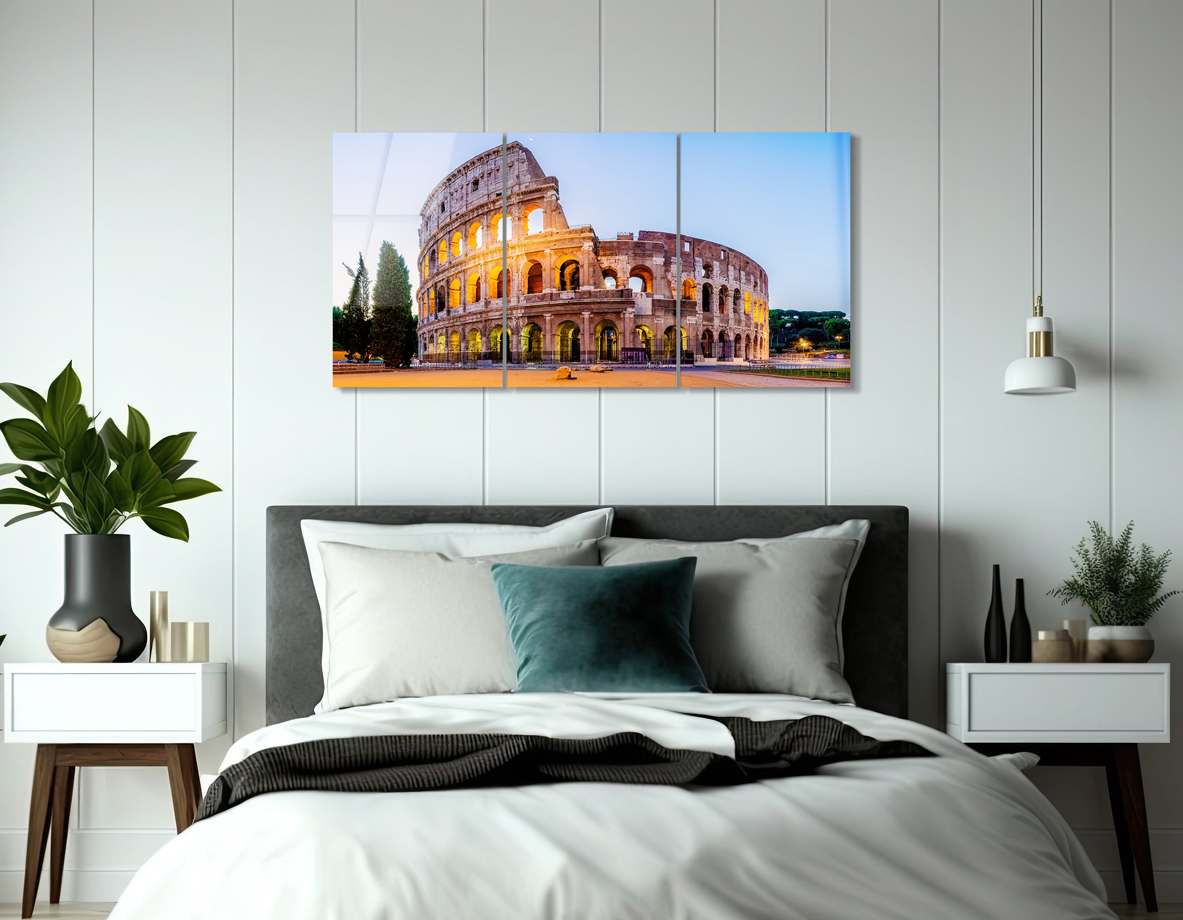 Mega Size Colosseum at Dawn in Rome, Italy Trio | Premium HD Metal Wall Art