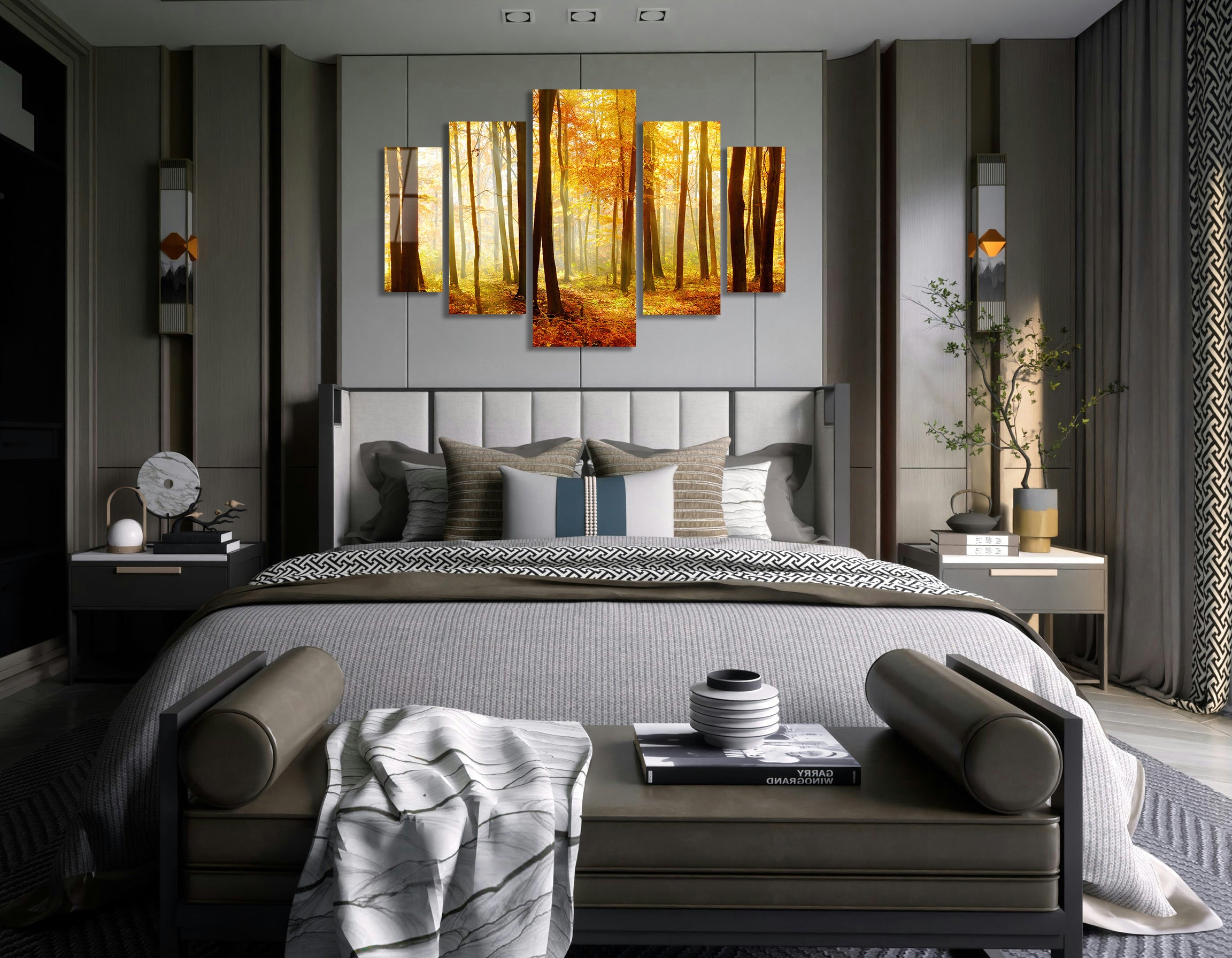 Mega Size Penta Autumn Glow | Premium HD Metal Wall Art