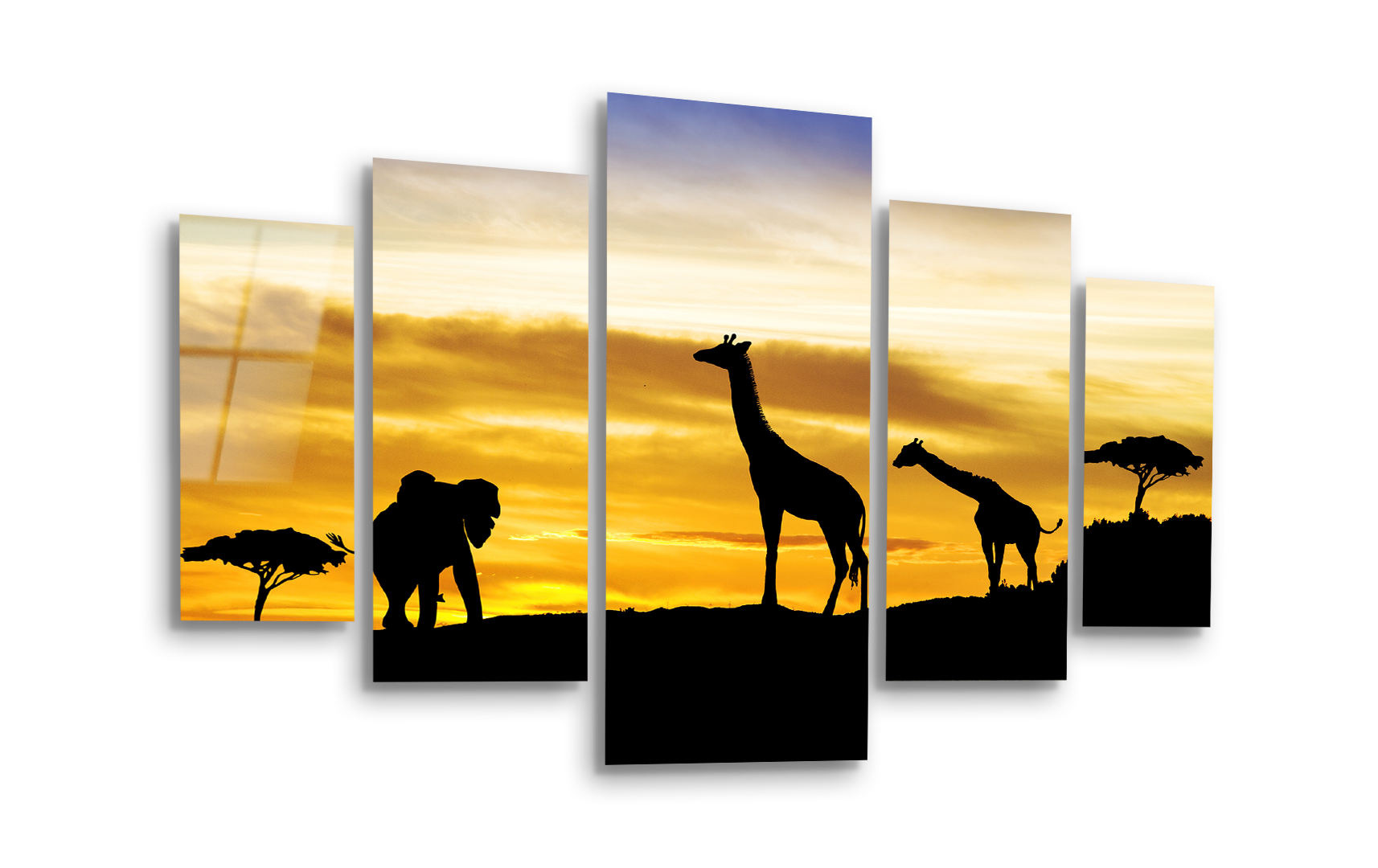 Mega Size Penta Wildlife Harmony | Premium HD Metal Wall Art