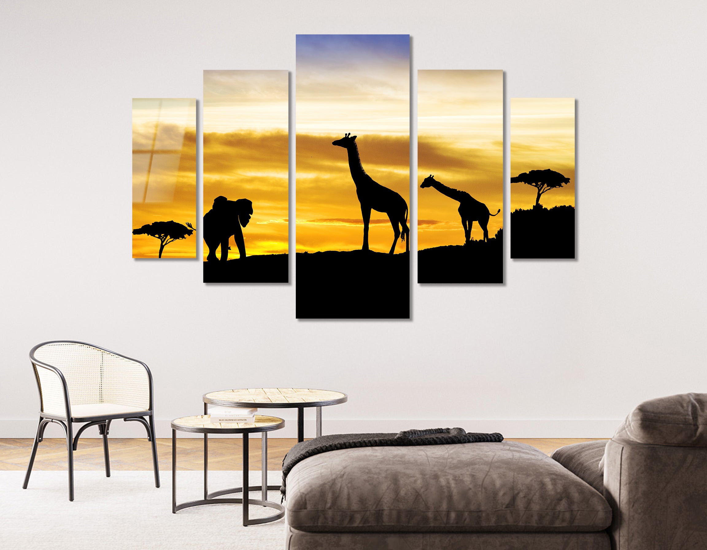 Mega Size Penta Wildlife Harmony | Premium HD Metal Wall Art
