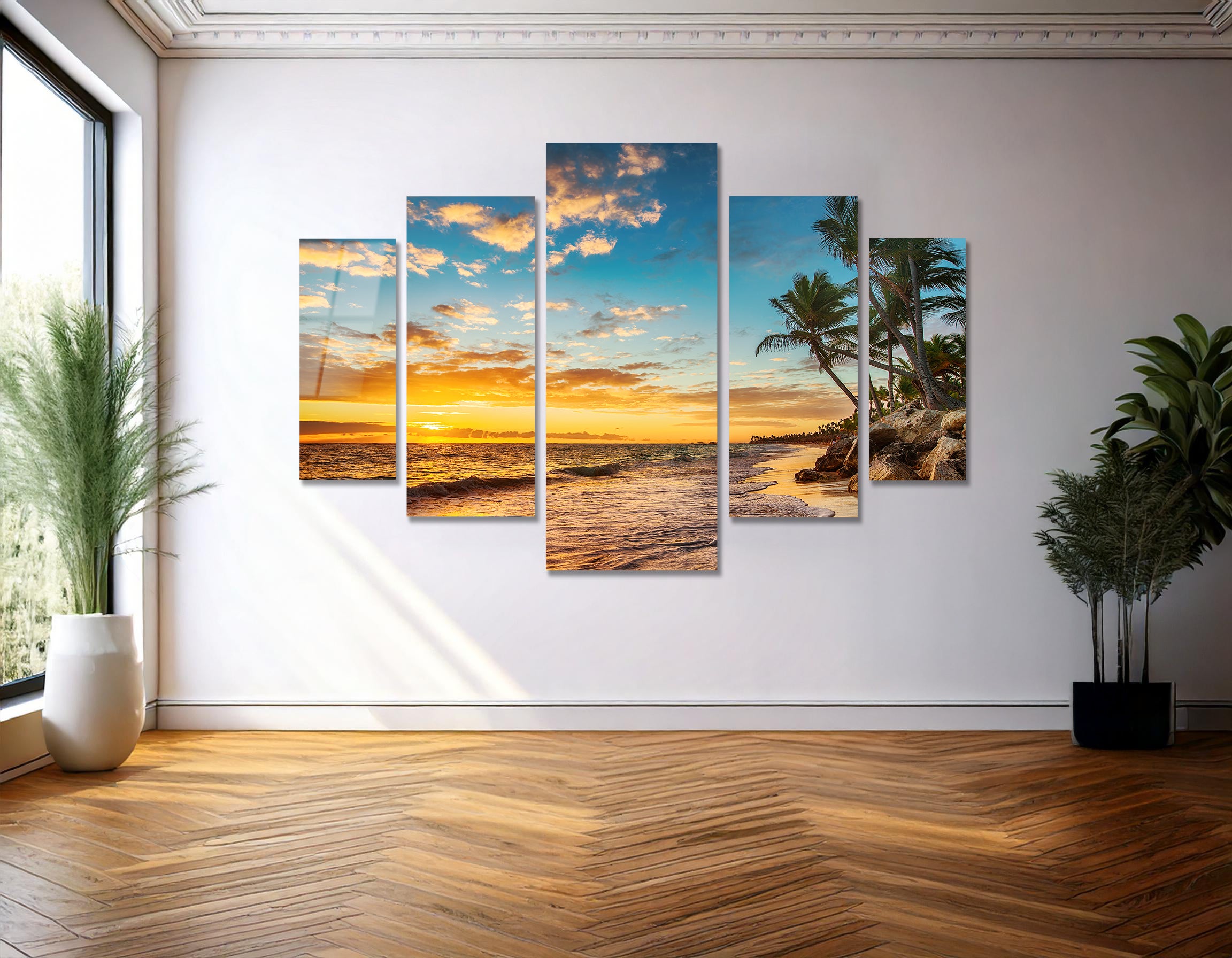 Mega Size Penta Island Sunrise | Premium HD Metal Wall Art