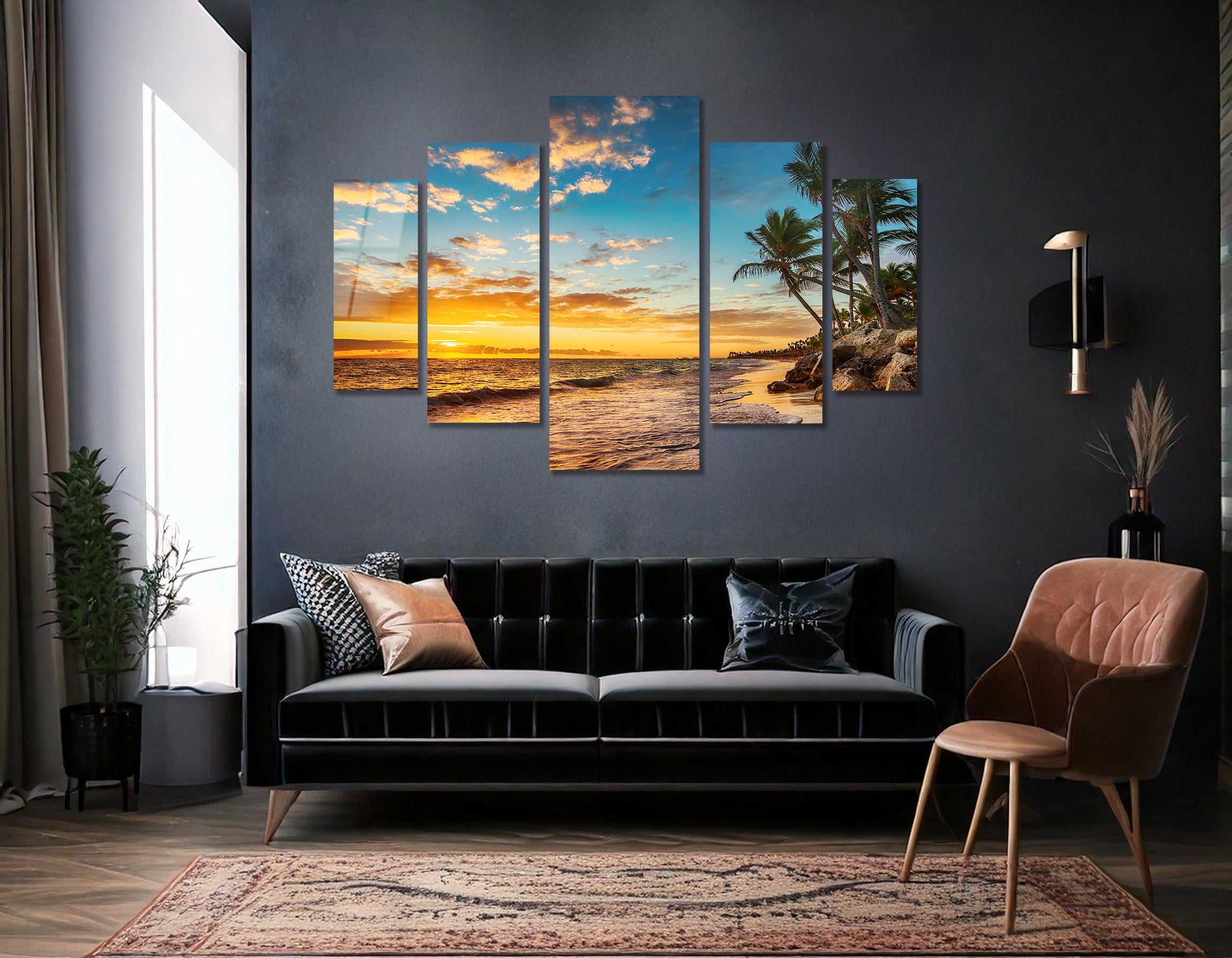 Mega Size Penta Island Sunrise | Premium HD Metal Wall Art