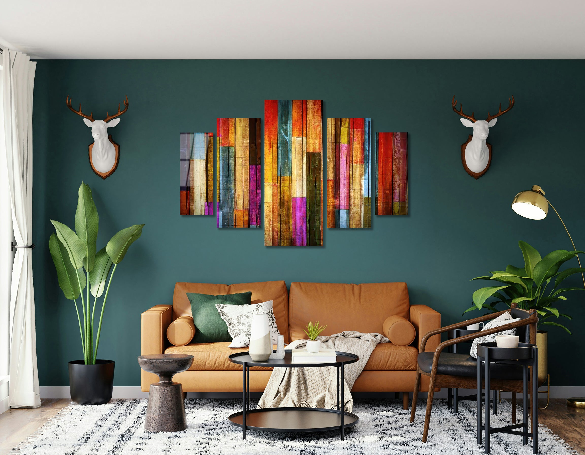 Mega Size Penta Color Blocks | Premium HD Metal Wall Art