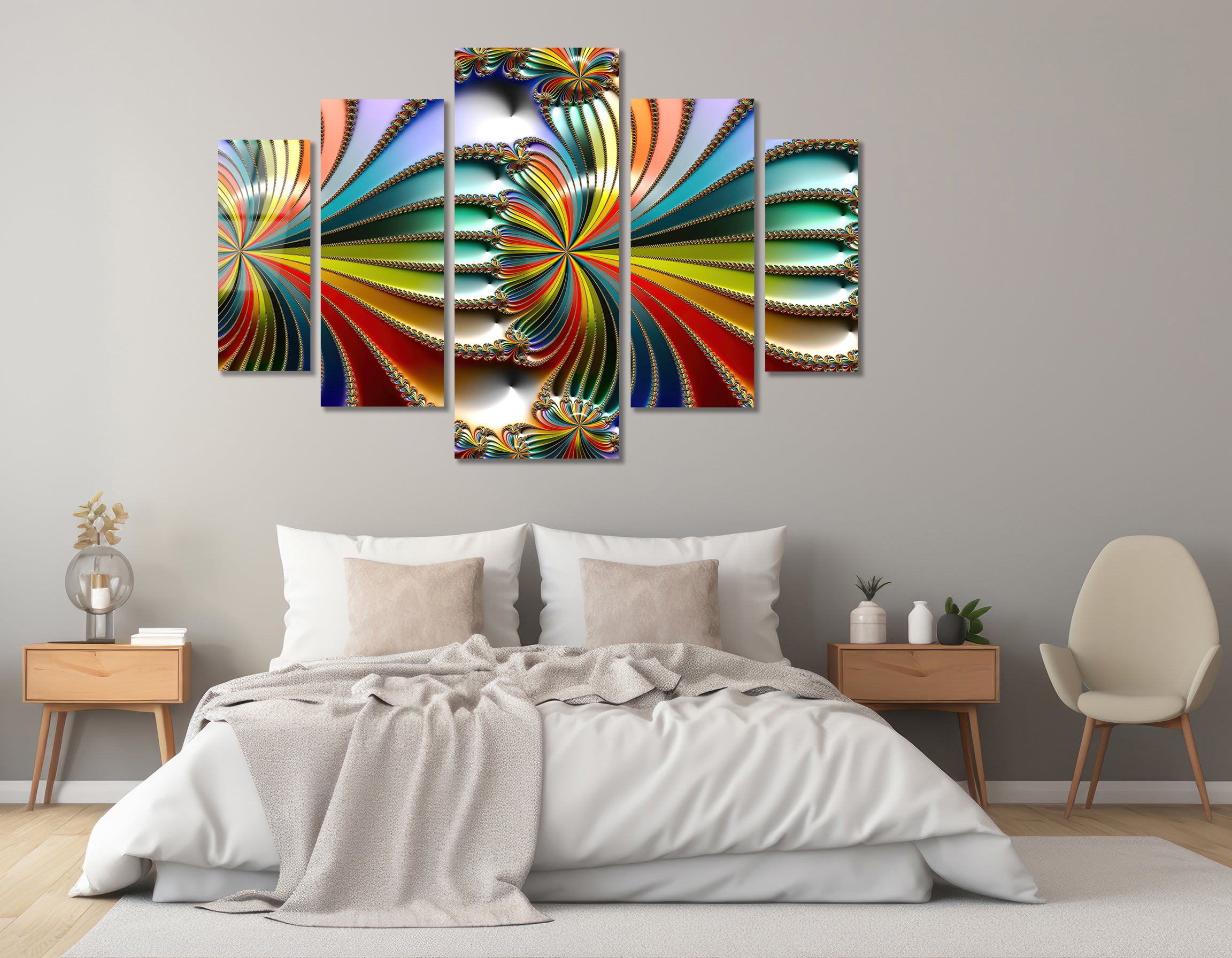 Mega Size Penta Fractal Harmony | Premium HD Metal Wall Art