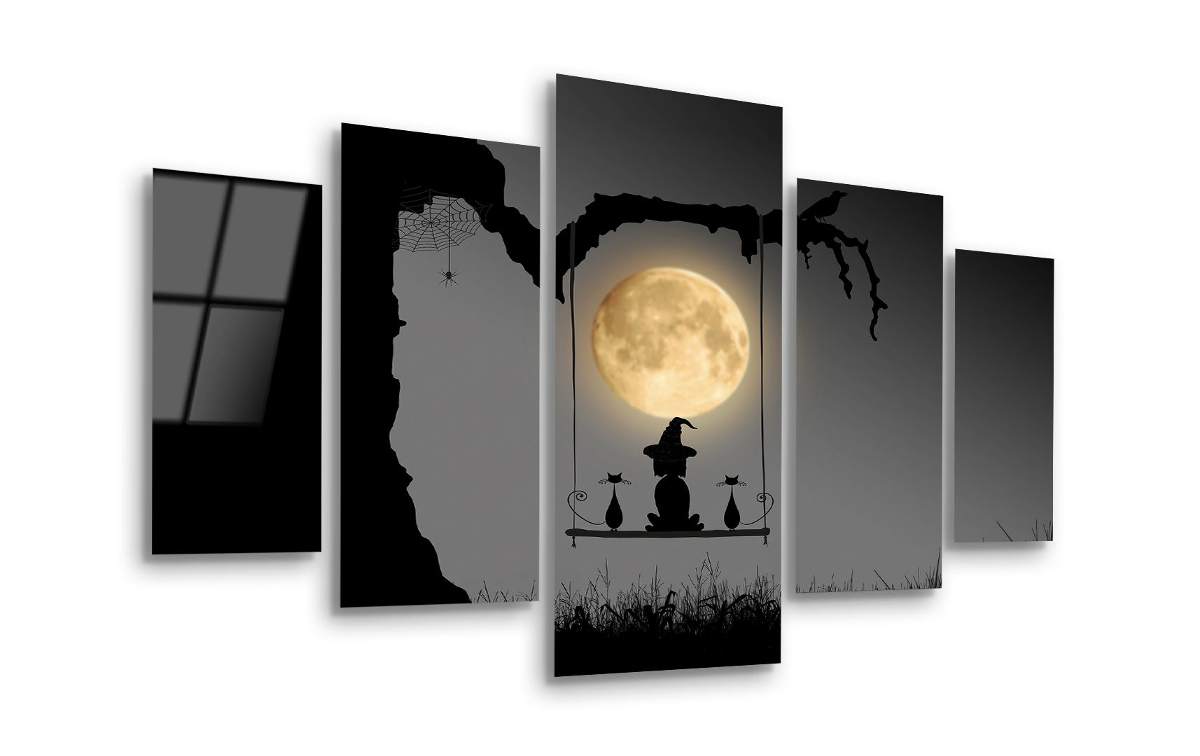 Mega Size Penta Moonlit Whimsy | Premium HD Metal Wall Art