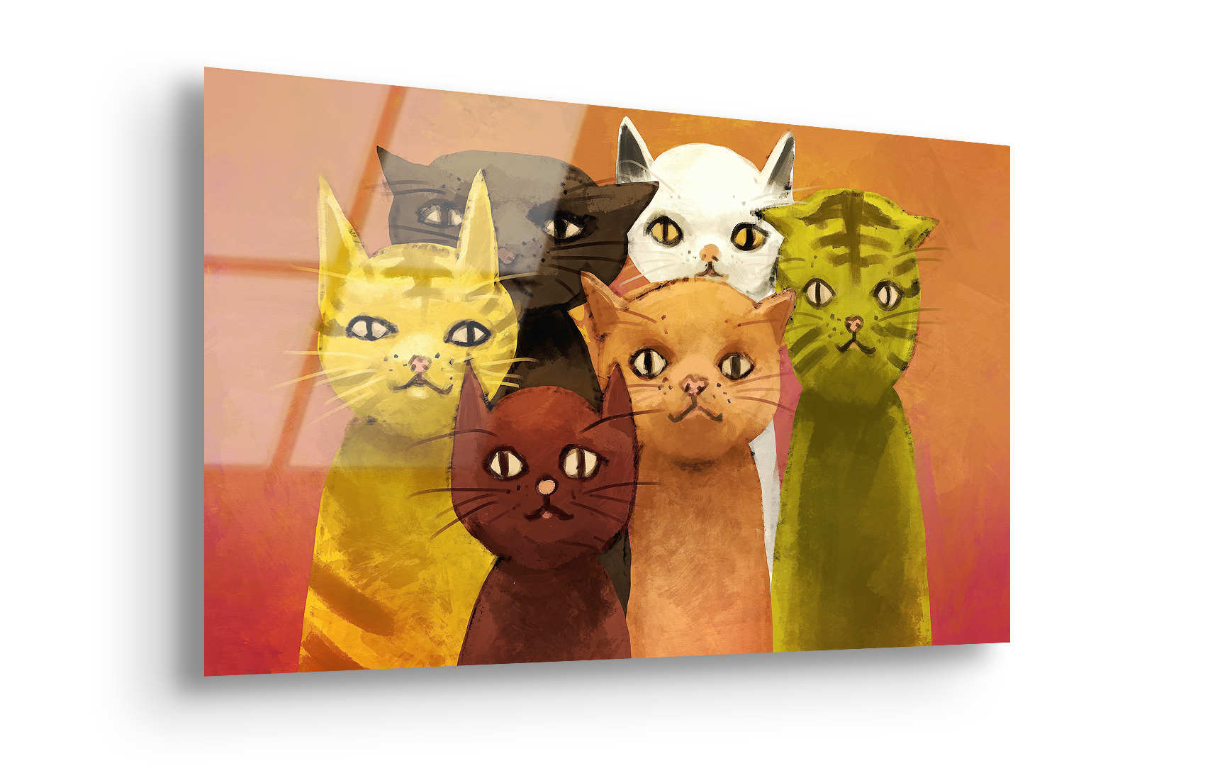 Abstract Cats Digital Painting | Premium HD Metal Wall Art