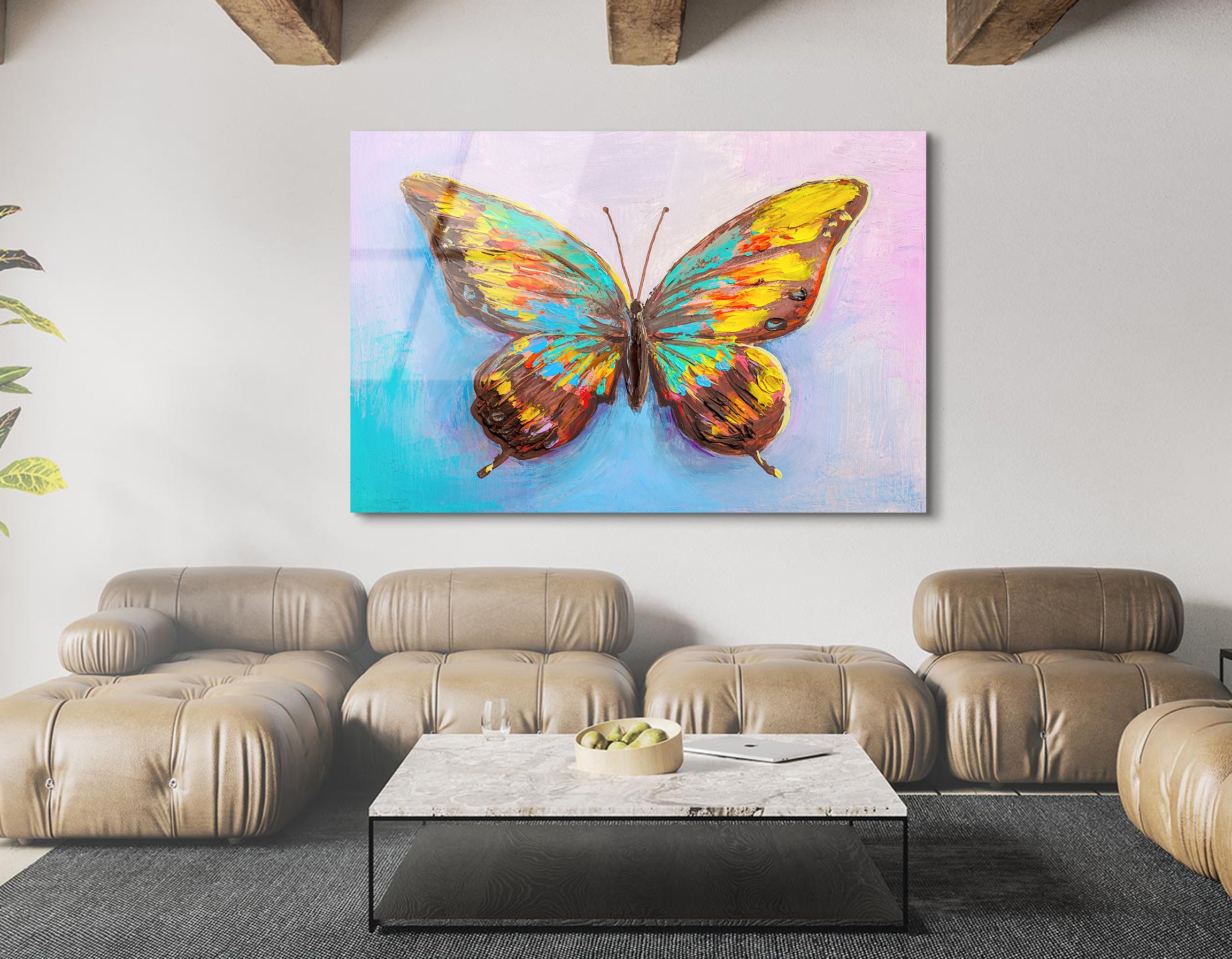Butterfly Oil Painting | Premium HD Metal Wall Art