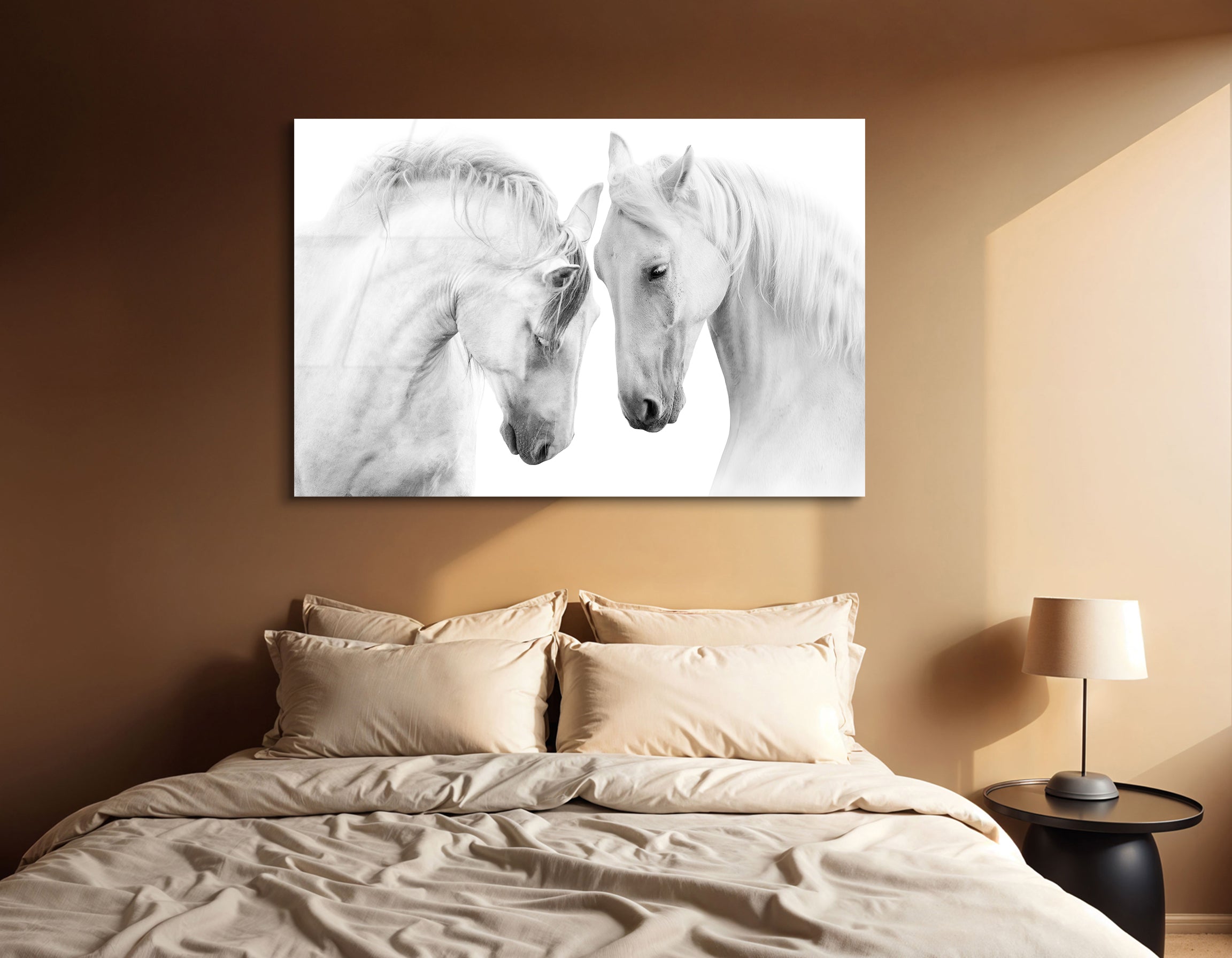 White Horses in Harmony | Premium HD Metal Wall Art