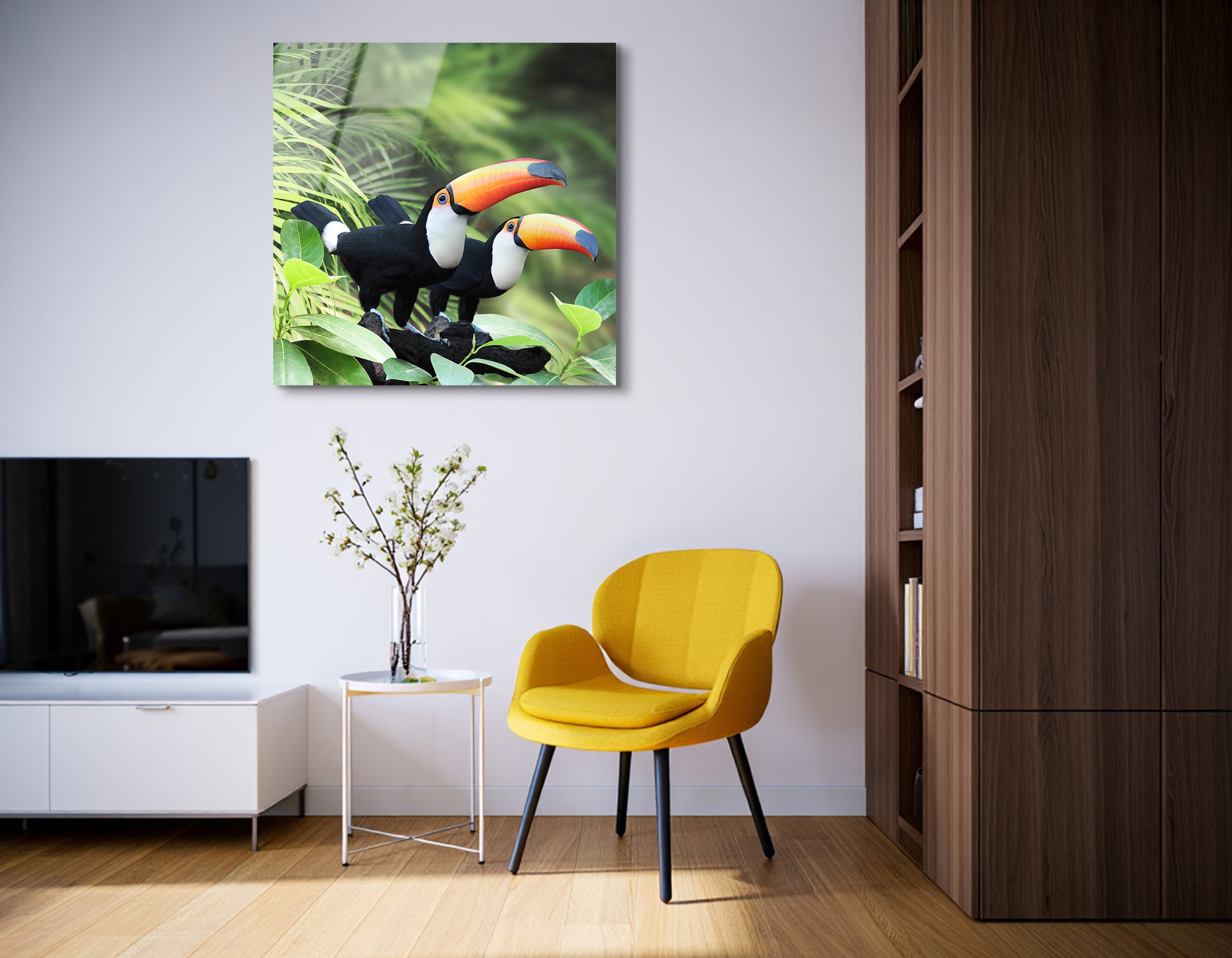 Colorful Toucan Duo | Premium HD Metal Wall Art