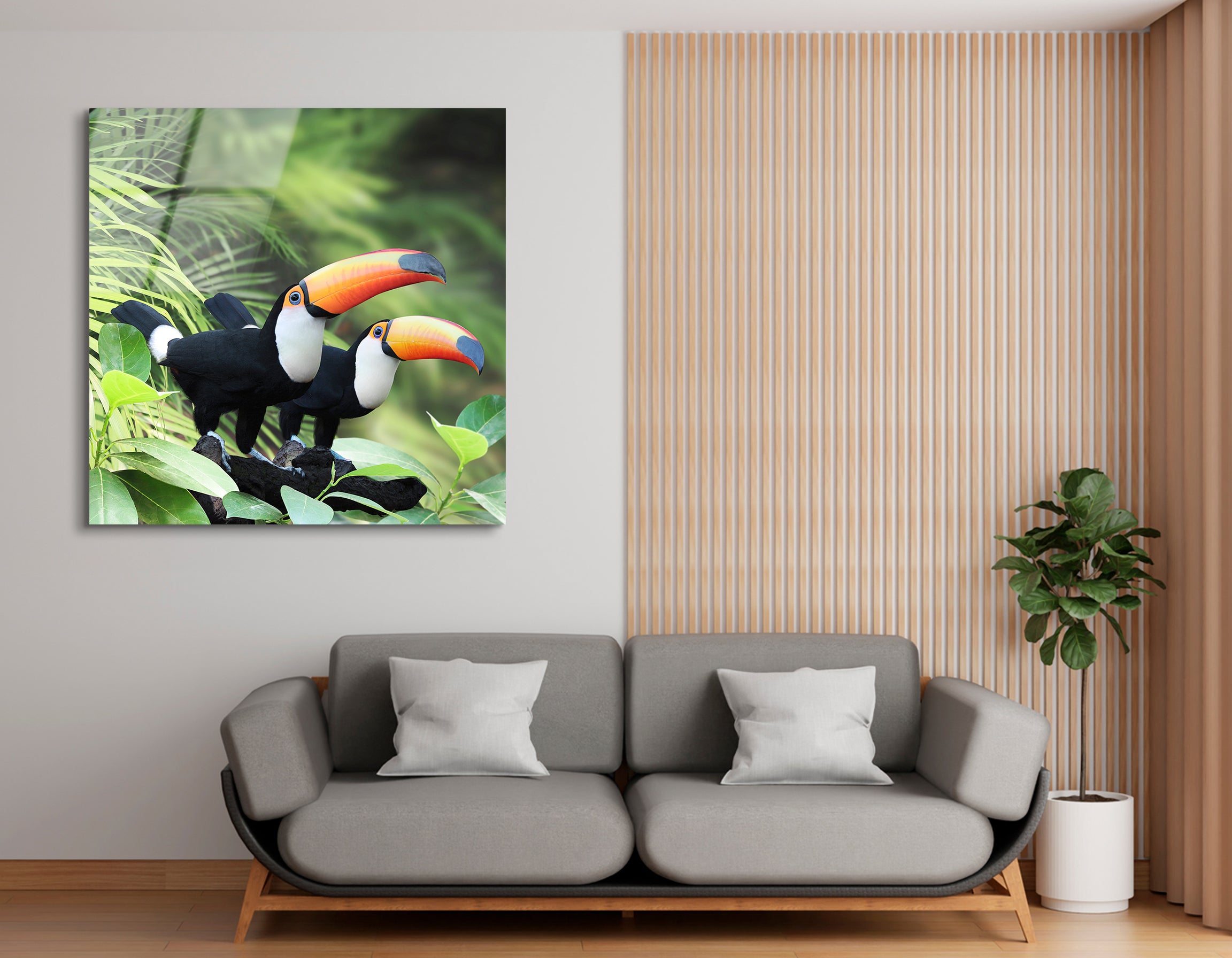 Colorful Toucan Duo | Premium HD Metal Wall Art