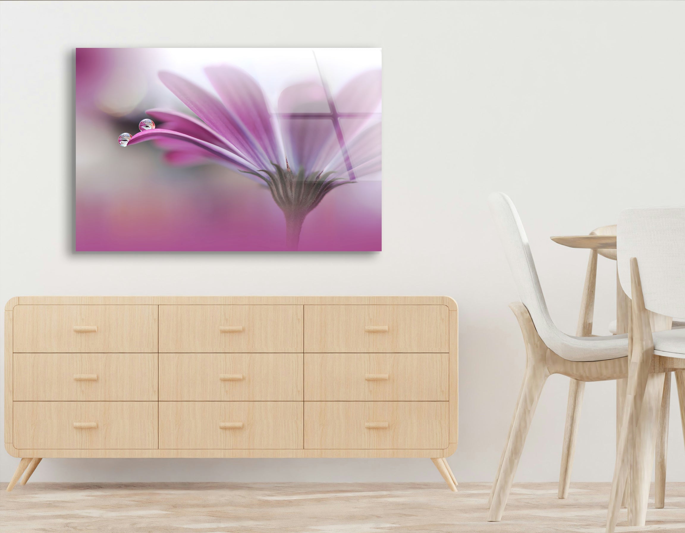Beautiful Macro Photo of Colorful Flowers with Water Drops | Premium HD Metal Wall Art