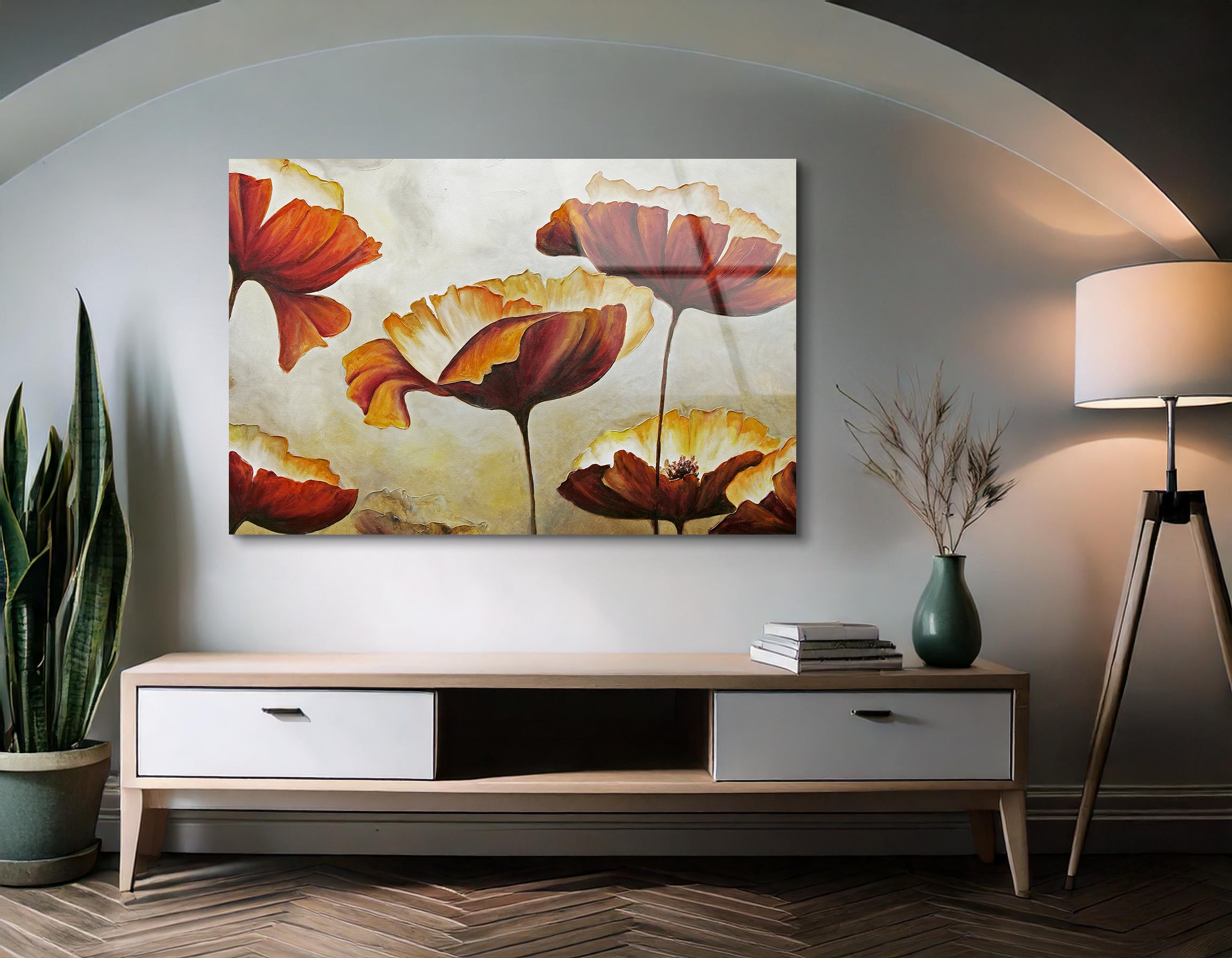 Hand-Painted Floral Style in Pastel Tones | Premium HD Metal Wall Art