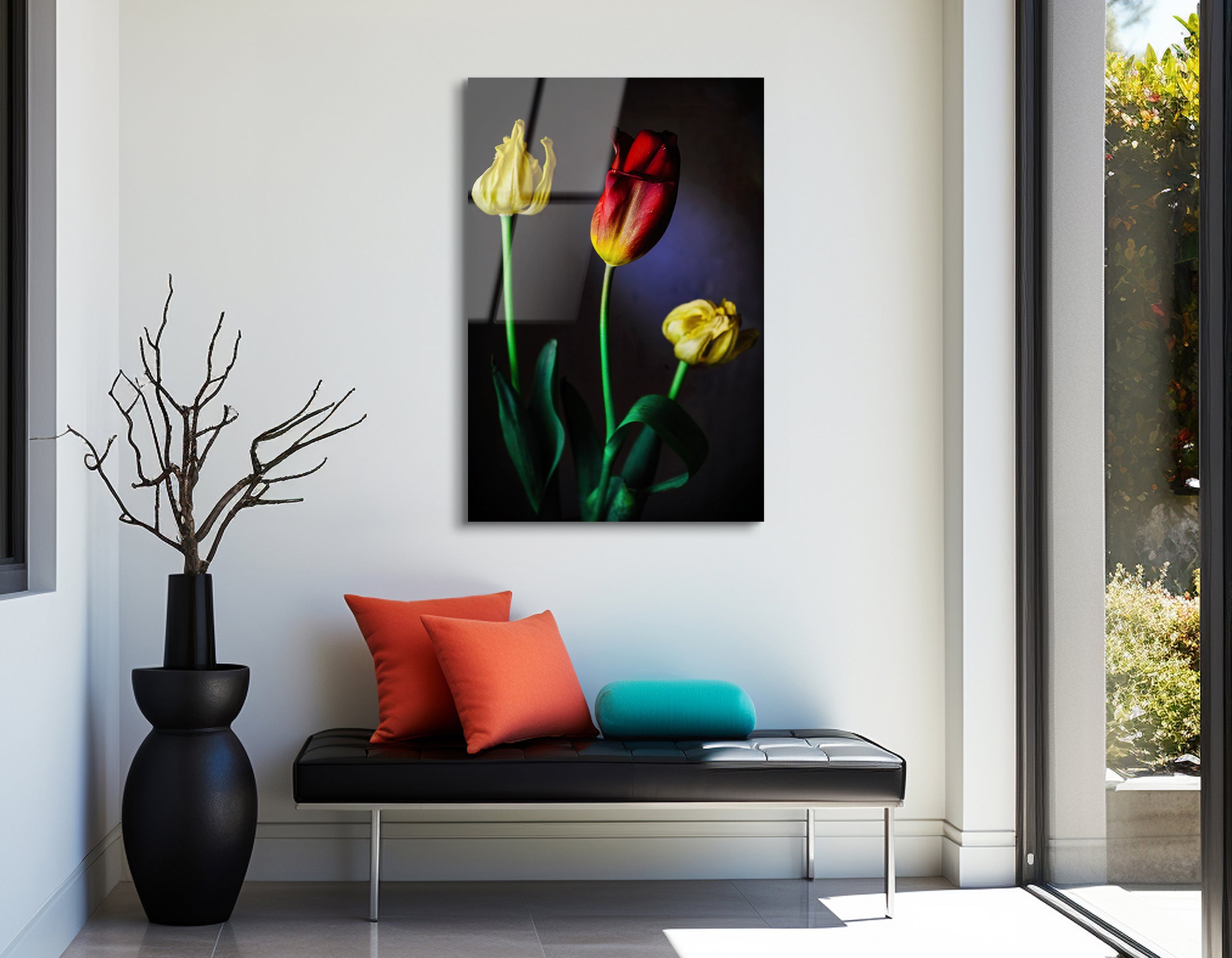 Spring Tulips in Bloom | Premium HD Metal Wall Art