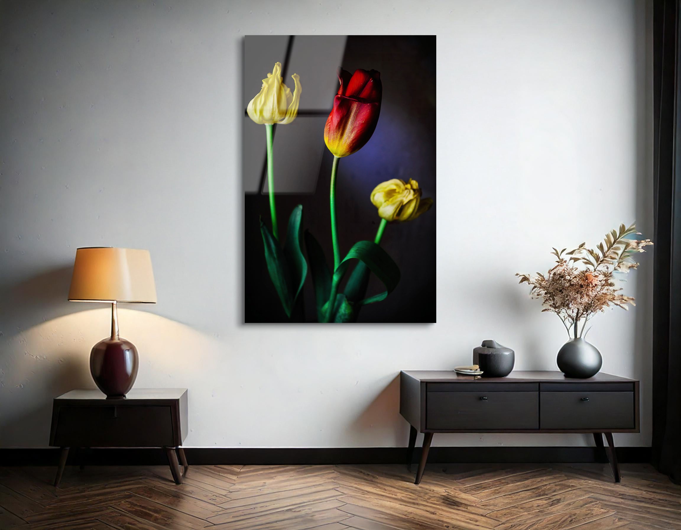Spring Tulips in Bloom | Premium HD Metal Wall Art