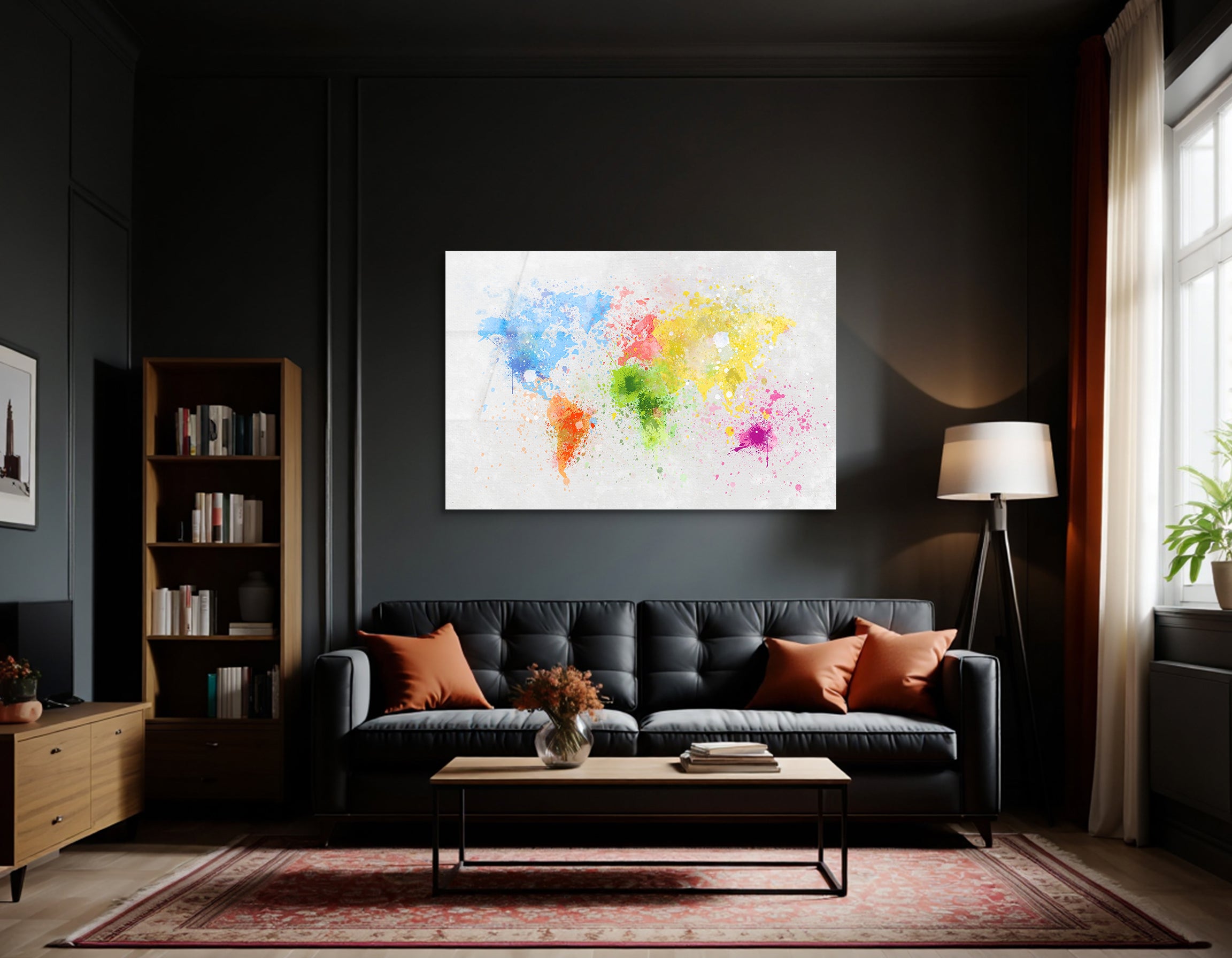 Colorful World Map | Premium HD Metal Wall Art