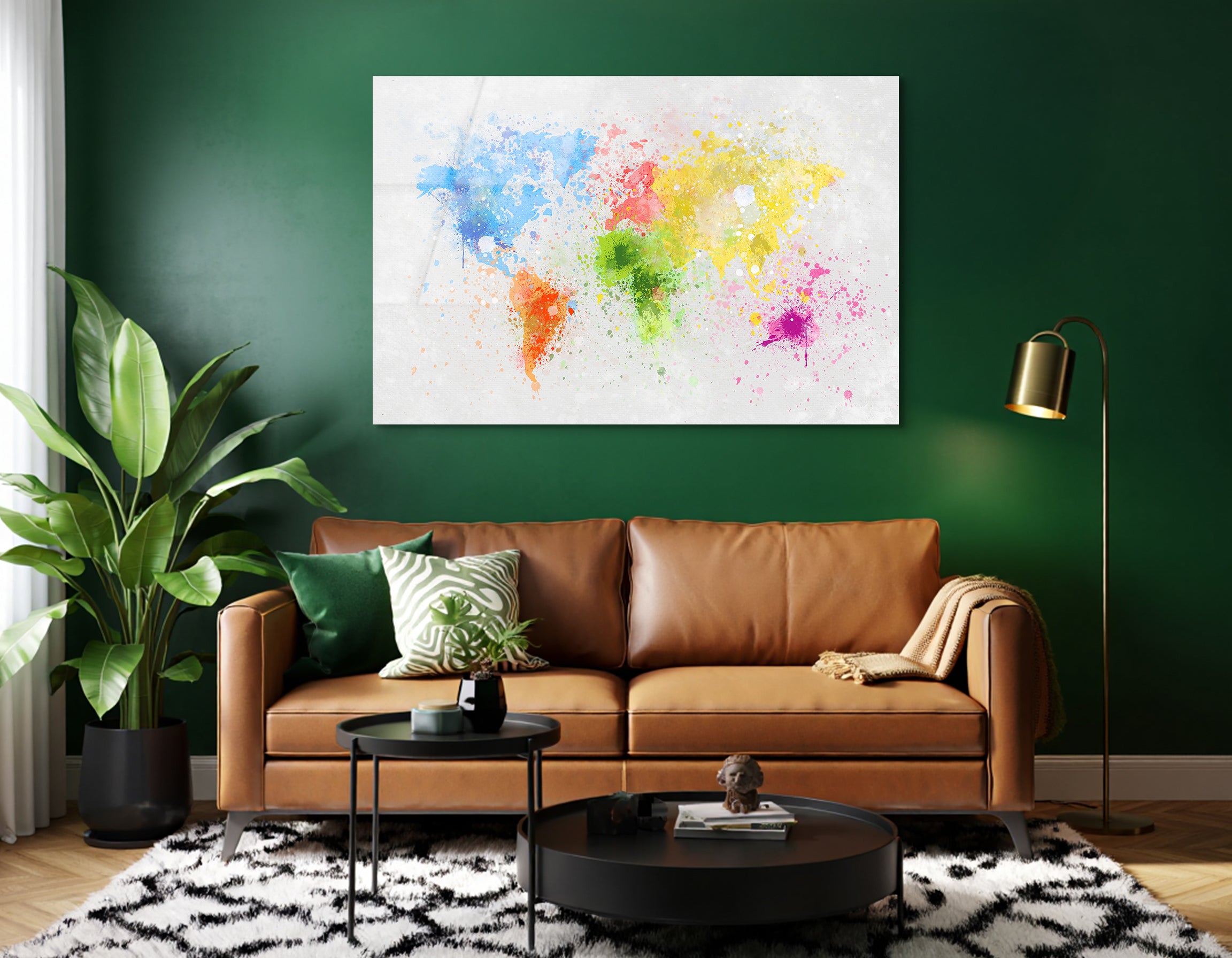 Colorful World Map | Premium HD Metal Wall Art
