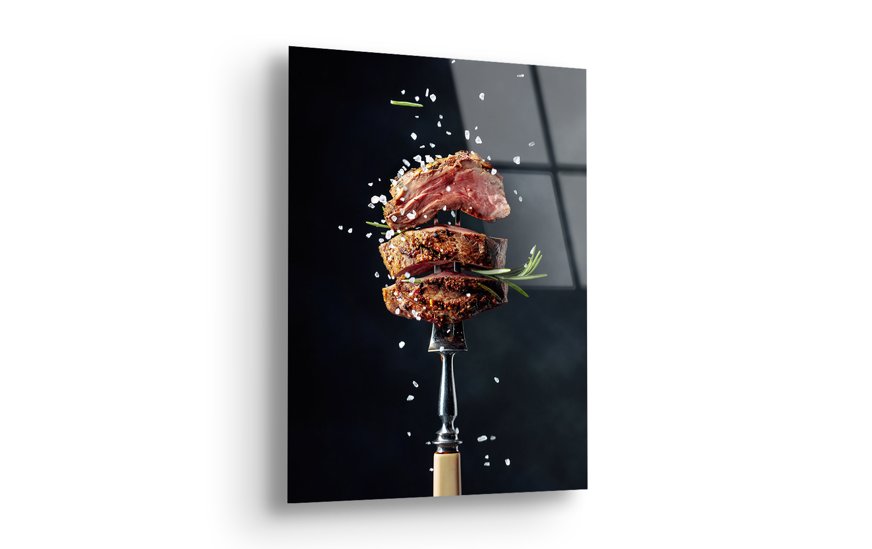 Grilled Beef Steak with Rosemary | Premium HD Metal Wall Art