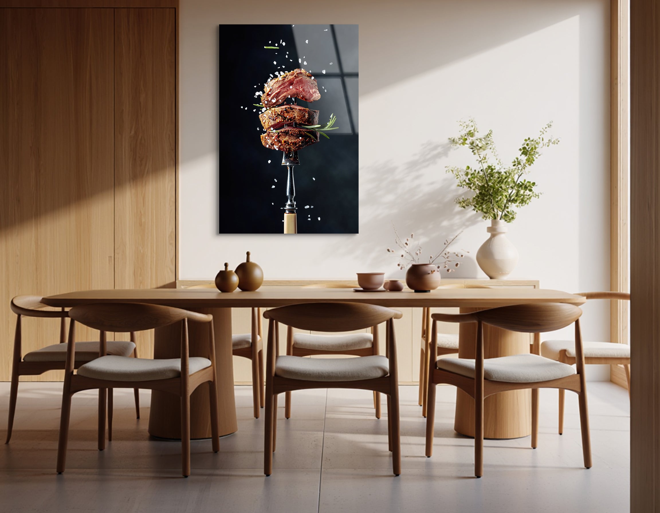 Grilled Beef Steak with Rosemary | Premium HD Metal Wall Art