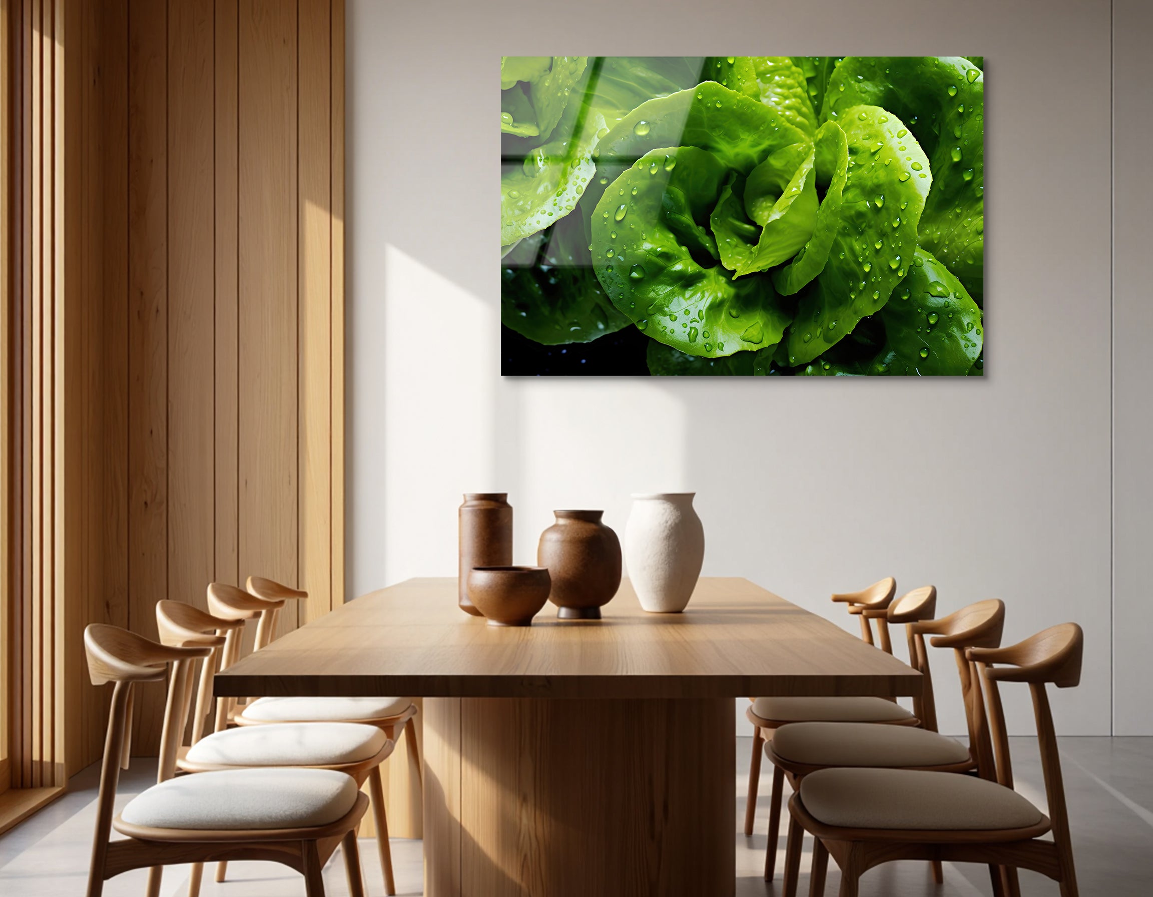 Fresh Lettuce Close-Up | Premium HD Metal Wall Art