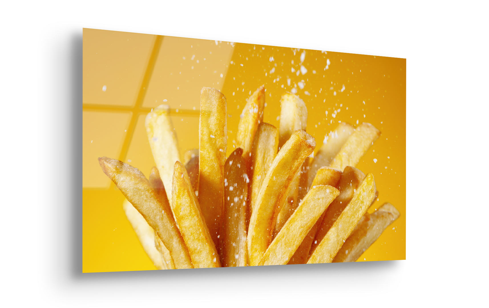 Salted French Fries Close-Up | Premium HD Metal Wall Art
