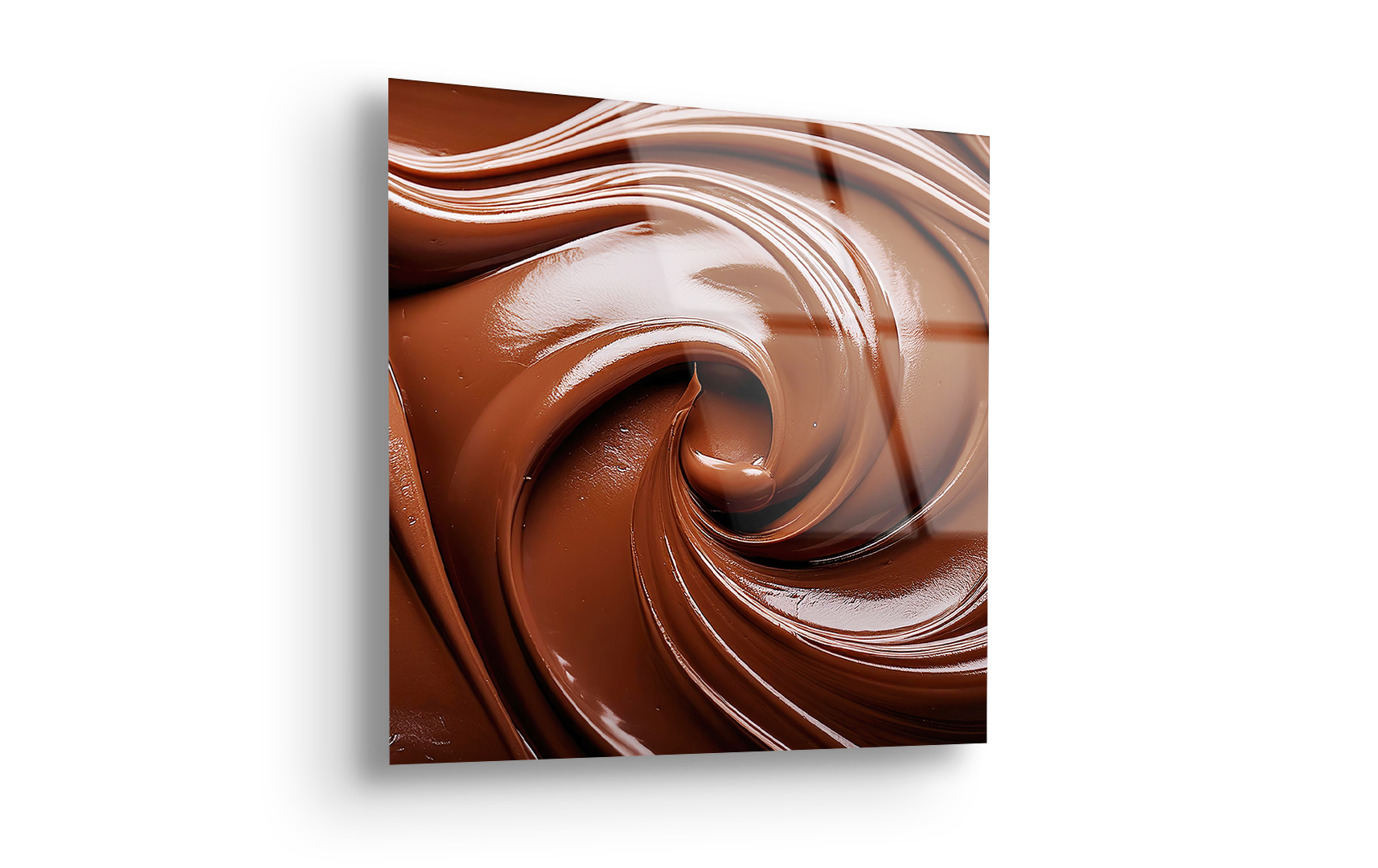 Melted Milk Chocolate Texture | Premium HD Metal Wall Art
