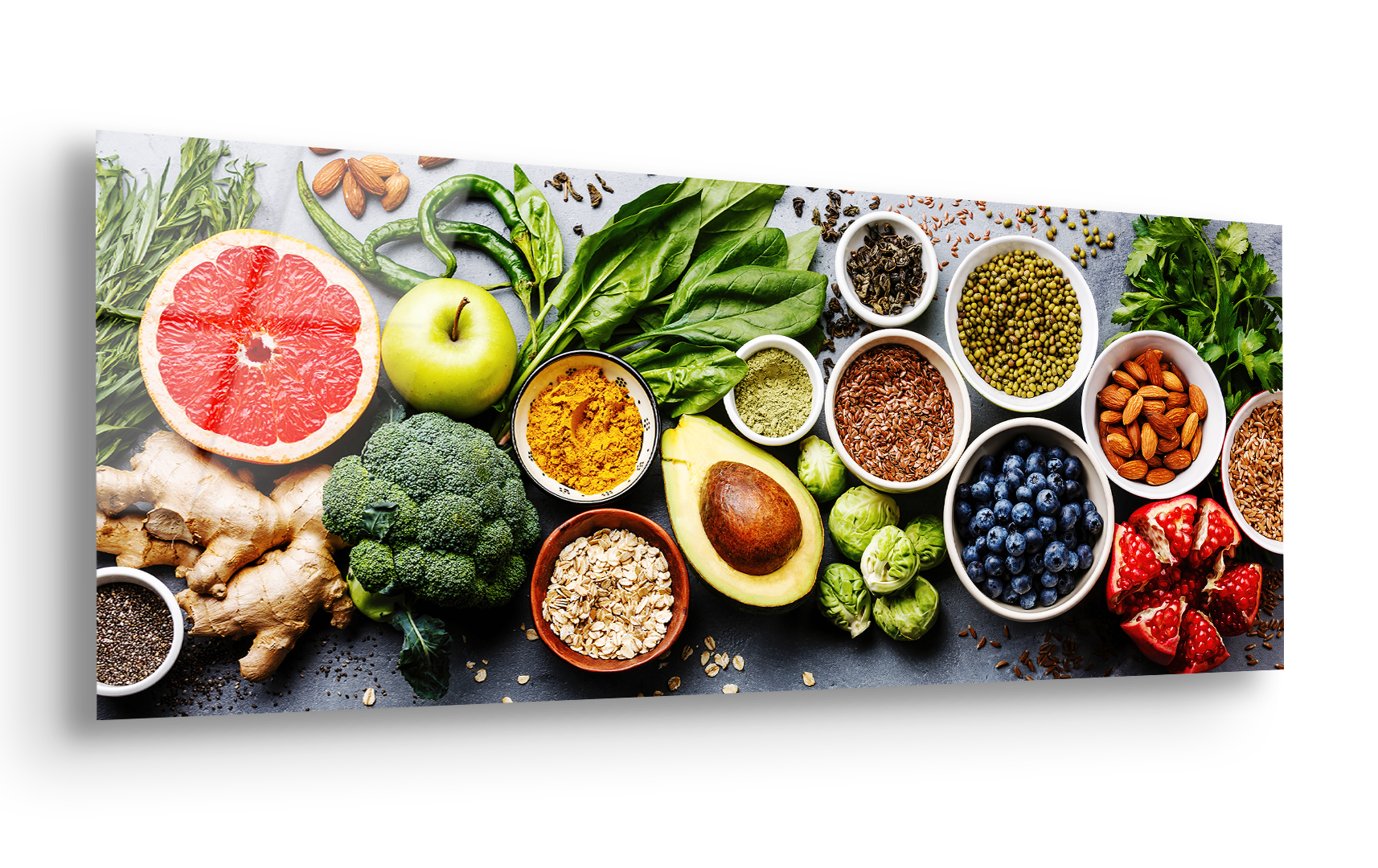 Healthy Food Selection | Premium HD Metal Wall Art