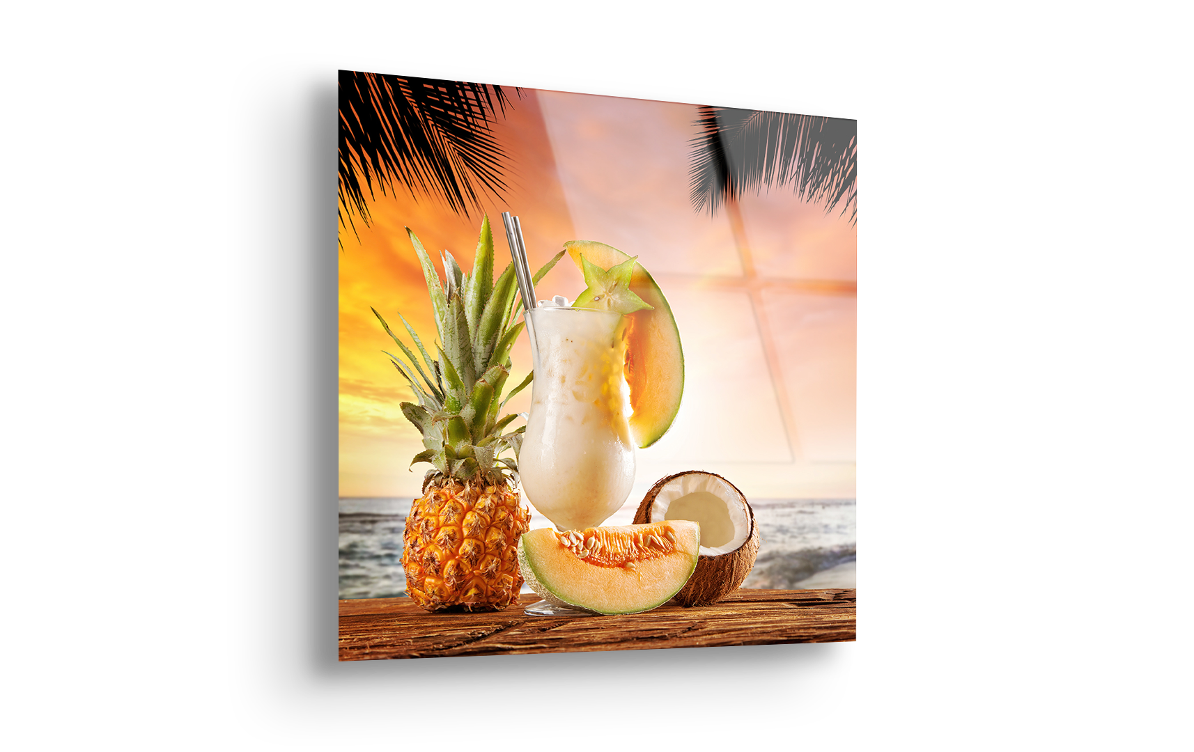 Tropical Summer Cocktail | Premium HD Metal Wall Art