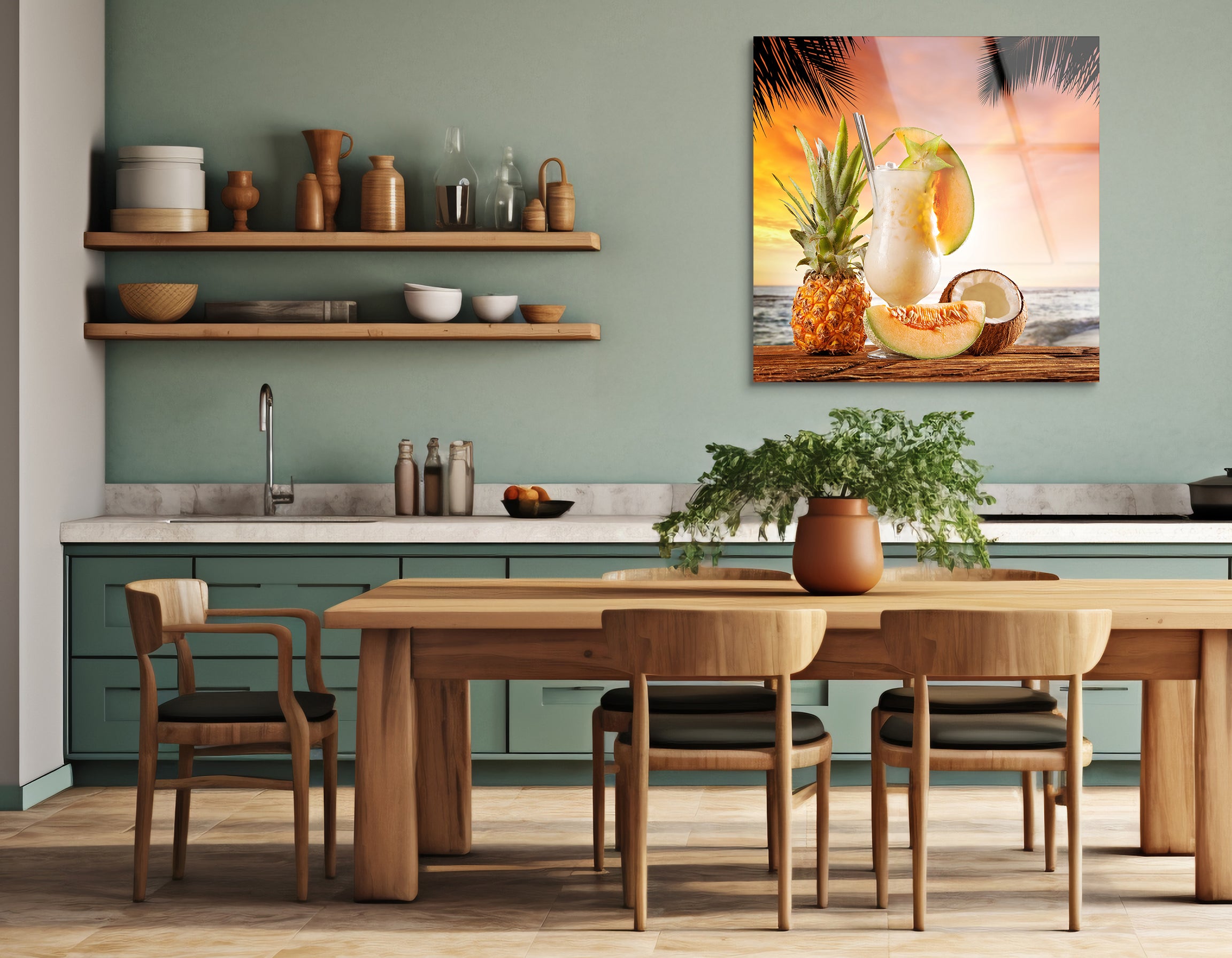 Tropical Summer Cocktail | Premium HD Metal Wall Art