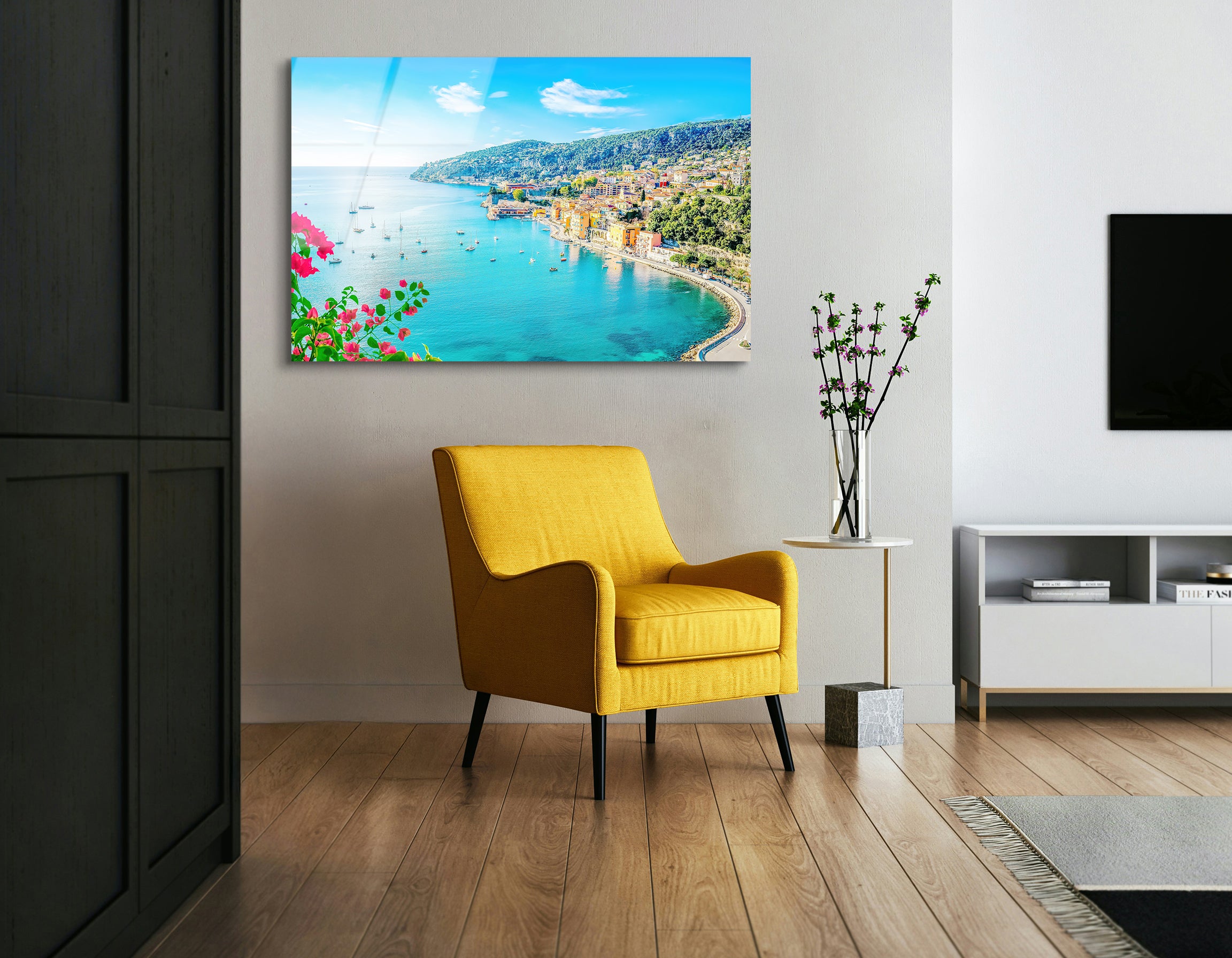 French Riviera Beach View | Premium HD Metal Wall Art