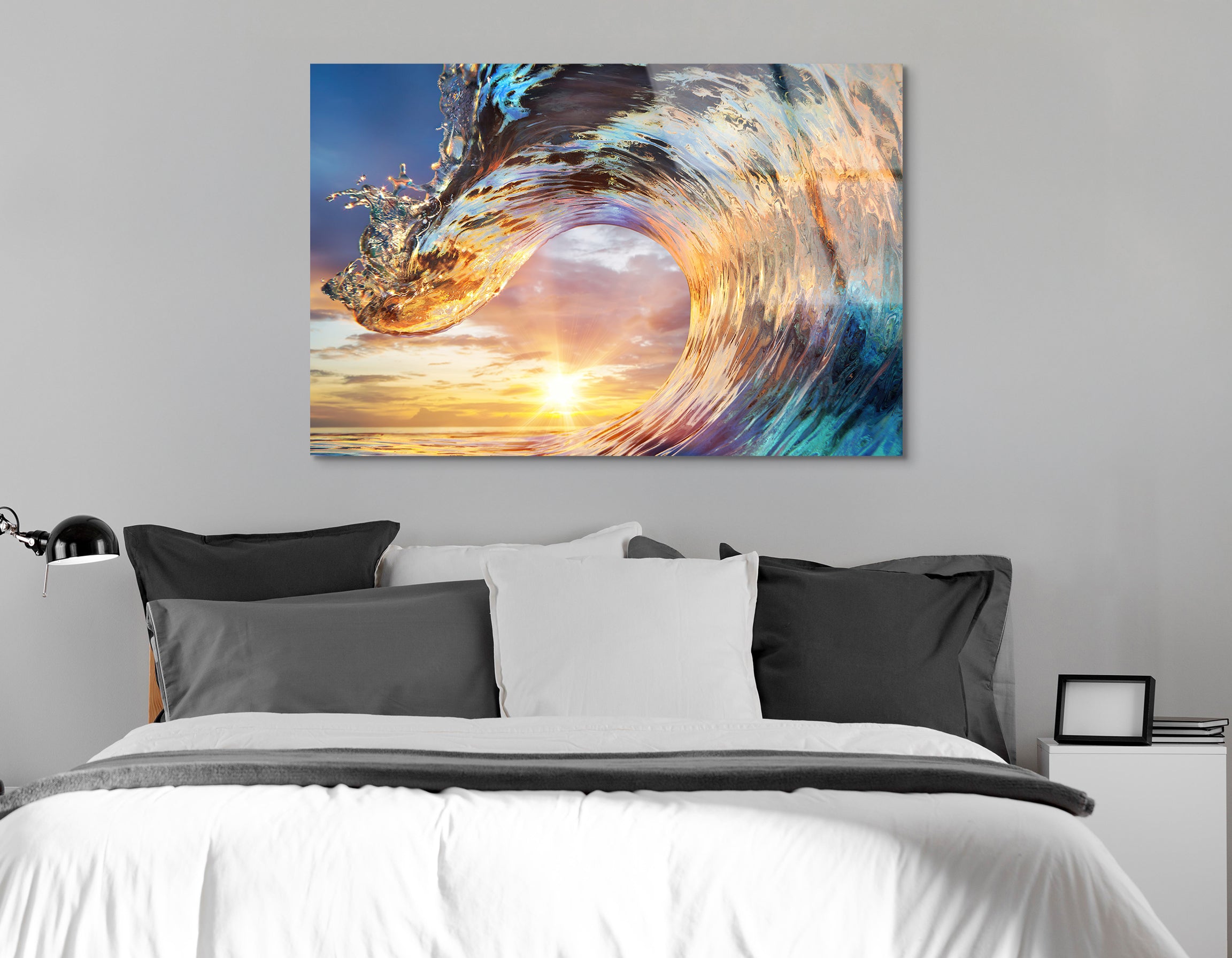 Sunset Wave Crest | Premium HD Metal Wall Art
