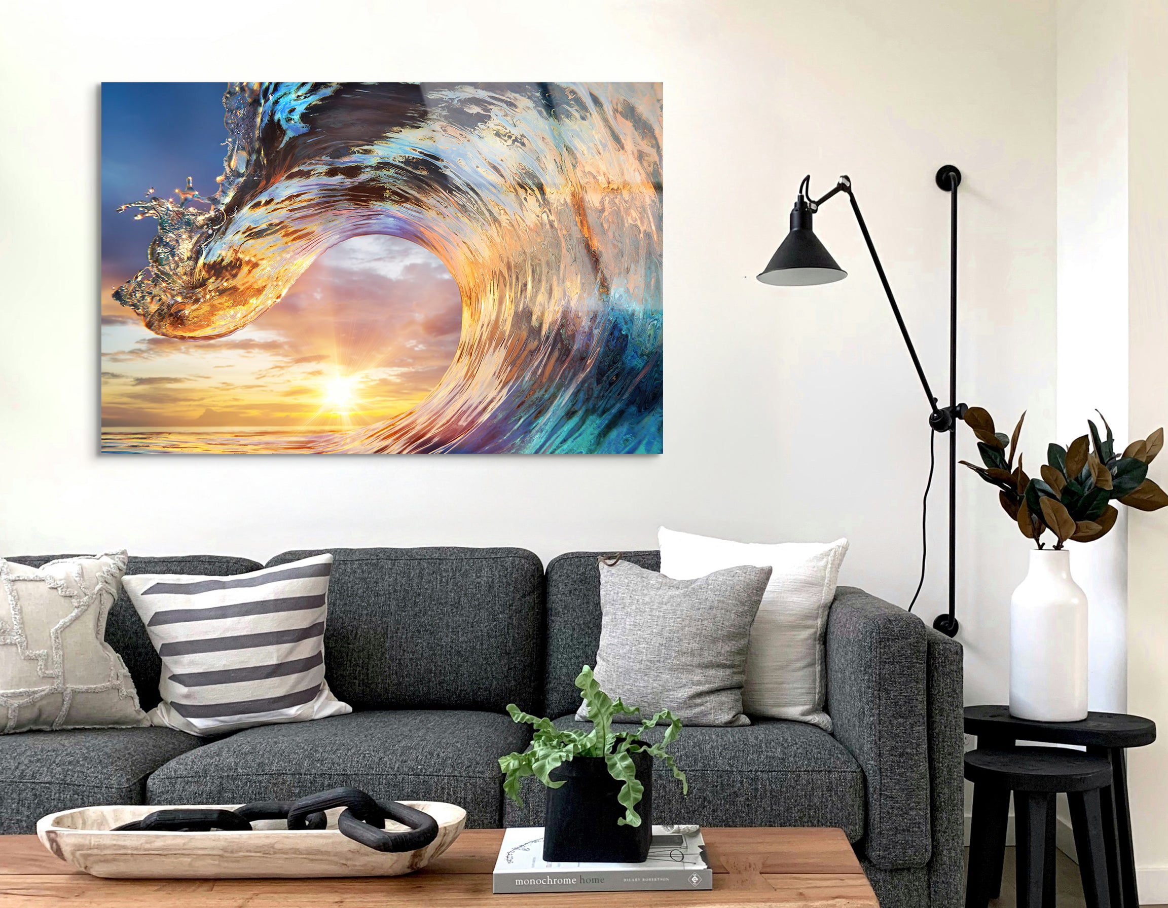 Sunset Wave Crest | Premium HD Metal Wall Art