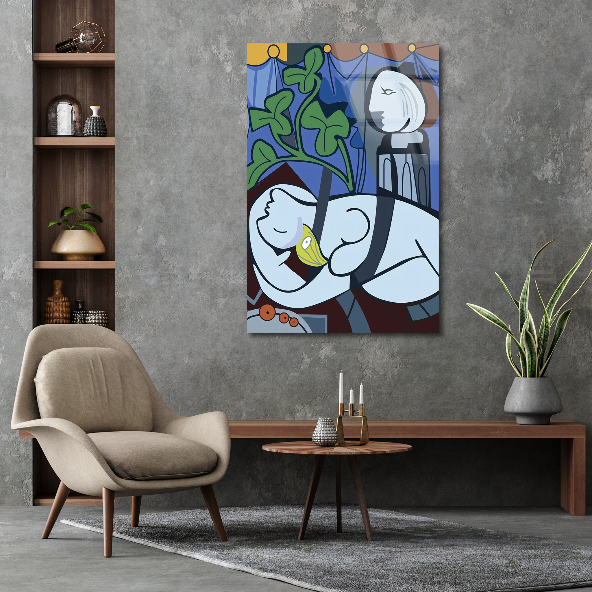 Nude, Green Leaves and Bust by Pablo Picasso | Premium HD Metal Wall Art