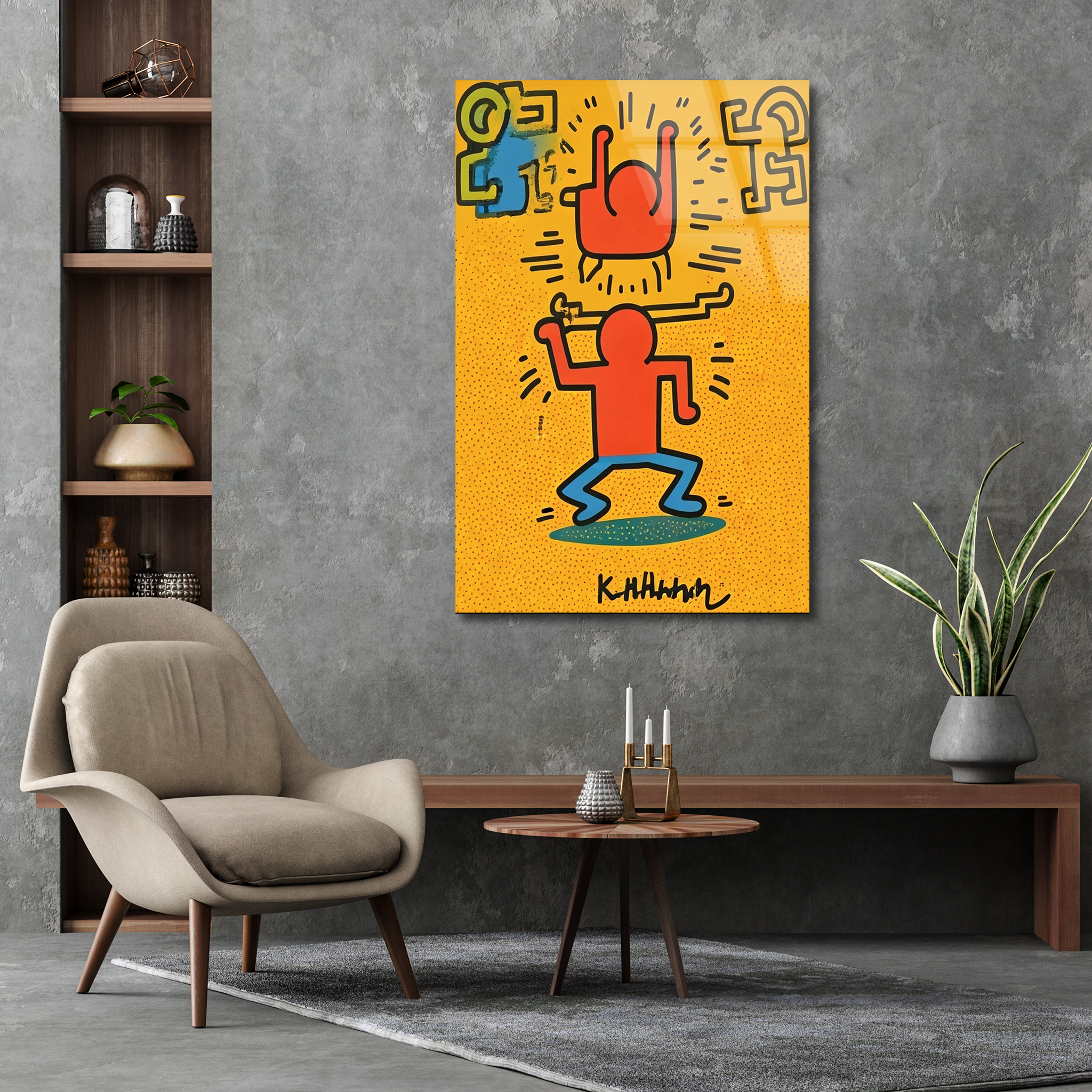 Keith Haring-Inspired Artwork | Premium HD Metal Wall Art