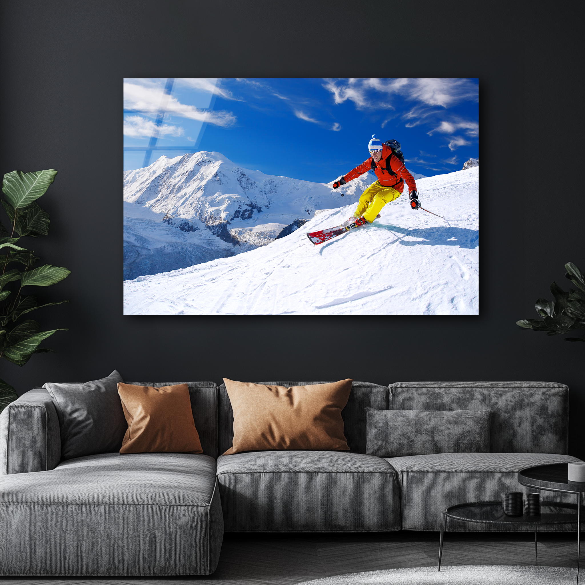 Ski the Matterhorn | Premium HD Metal Wall Art