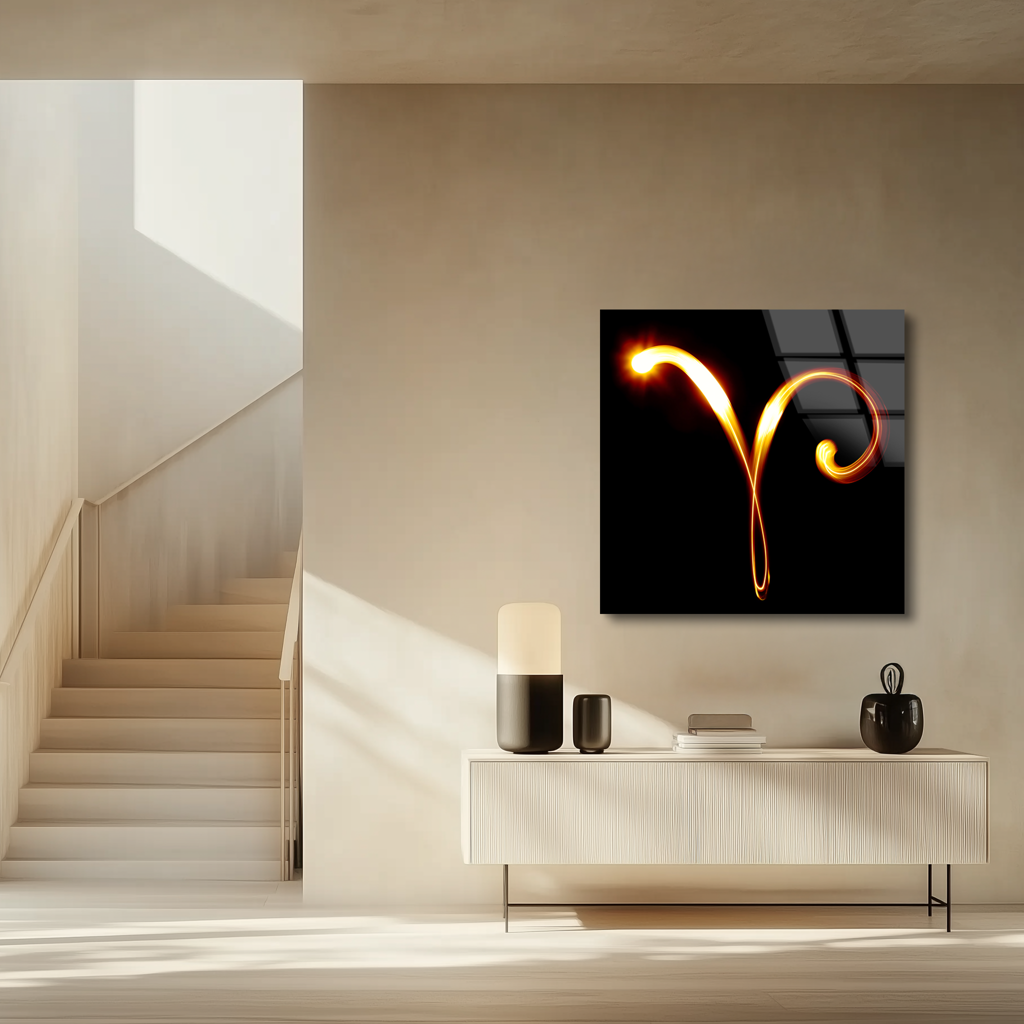 Aries Zodiac Symbol | Premium HD Metal Wall Art