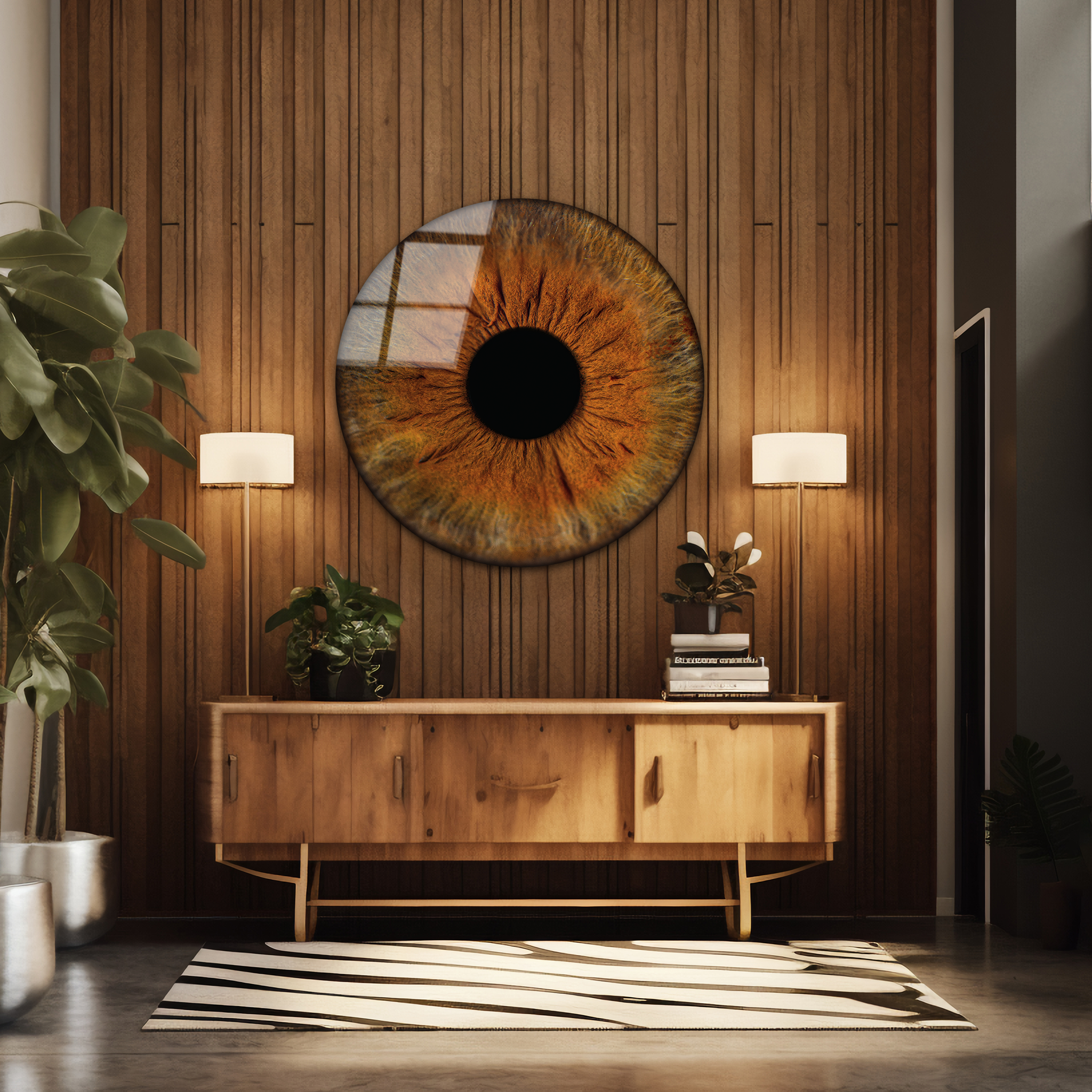 Brown Round Eye Close-Up | Premium HD Metal Wall Art