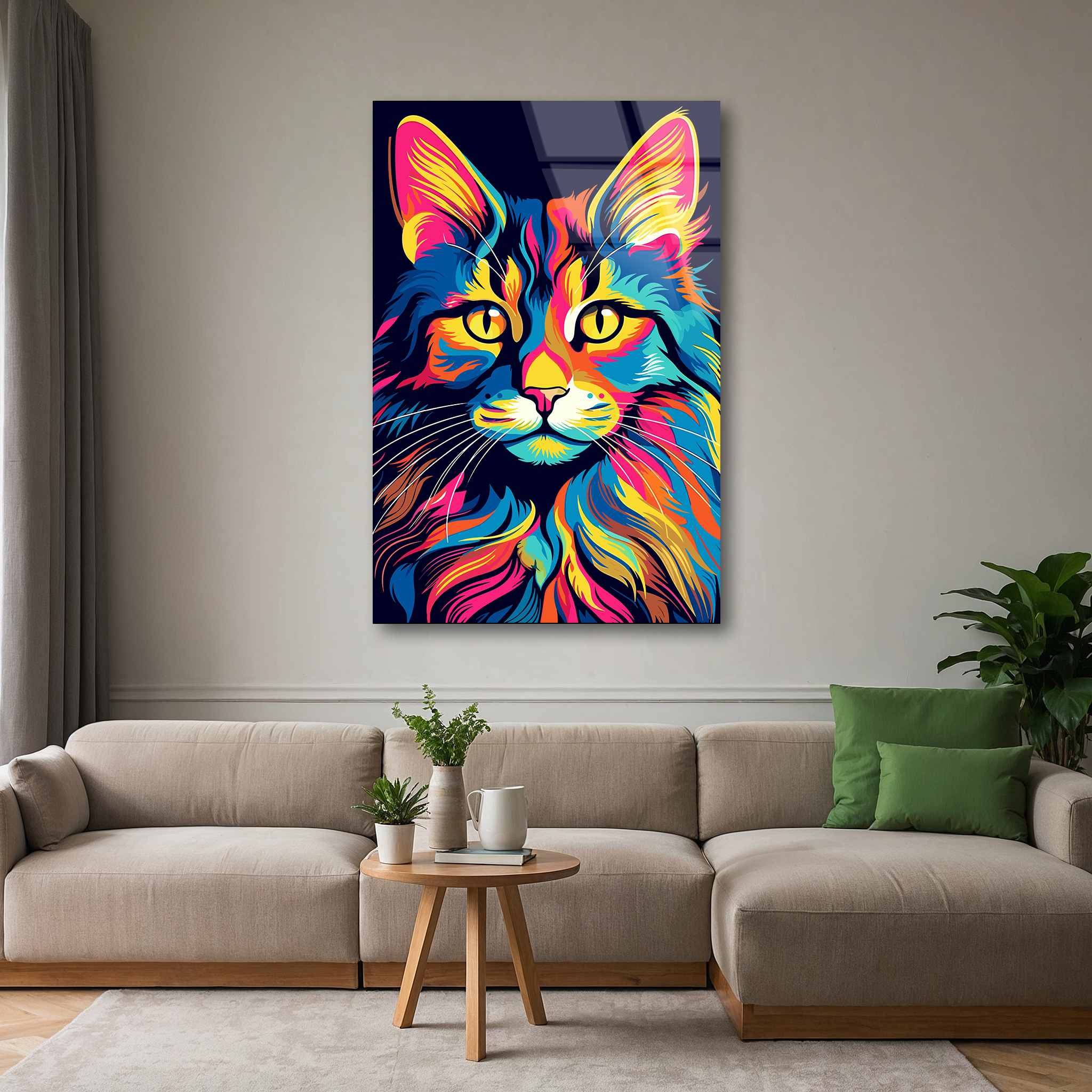 Cat Pop Art | Premium HD Metal Wall Art