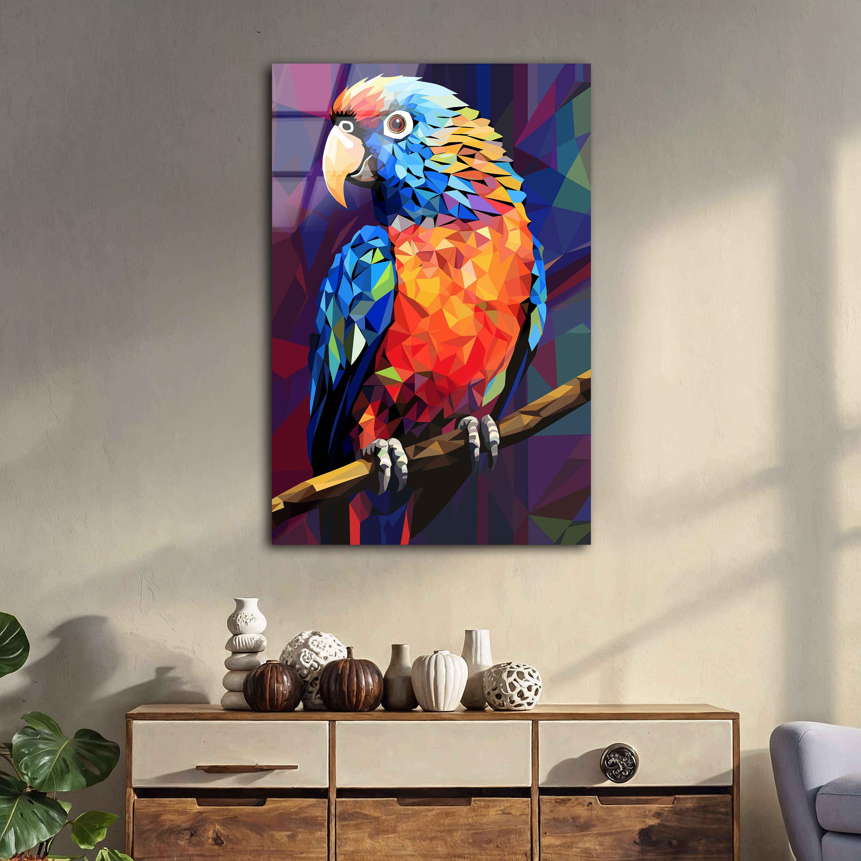Colorful Parrot Pop Art | Premium HD Metal Wall Art