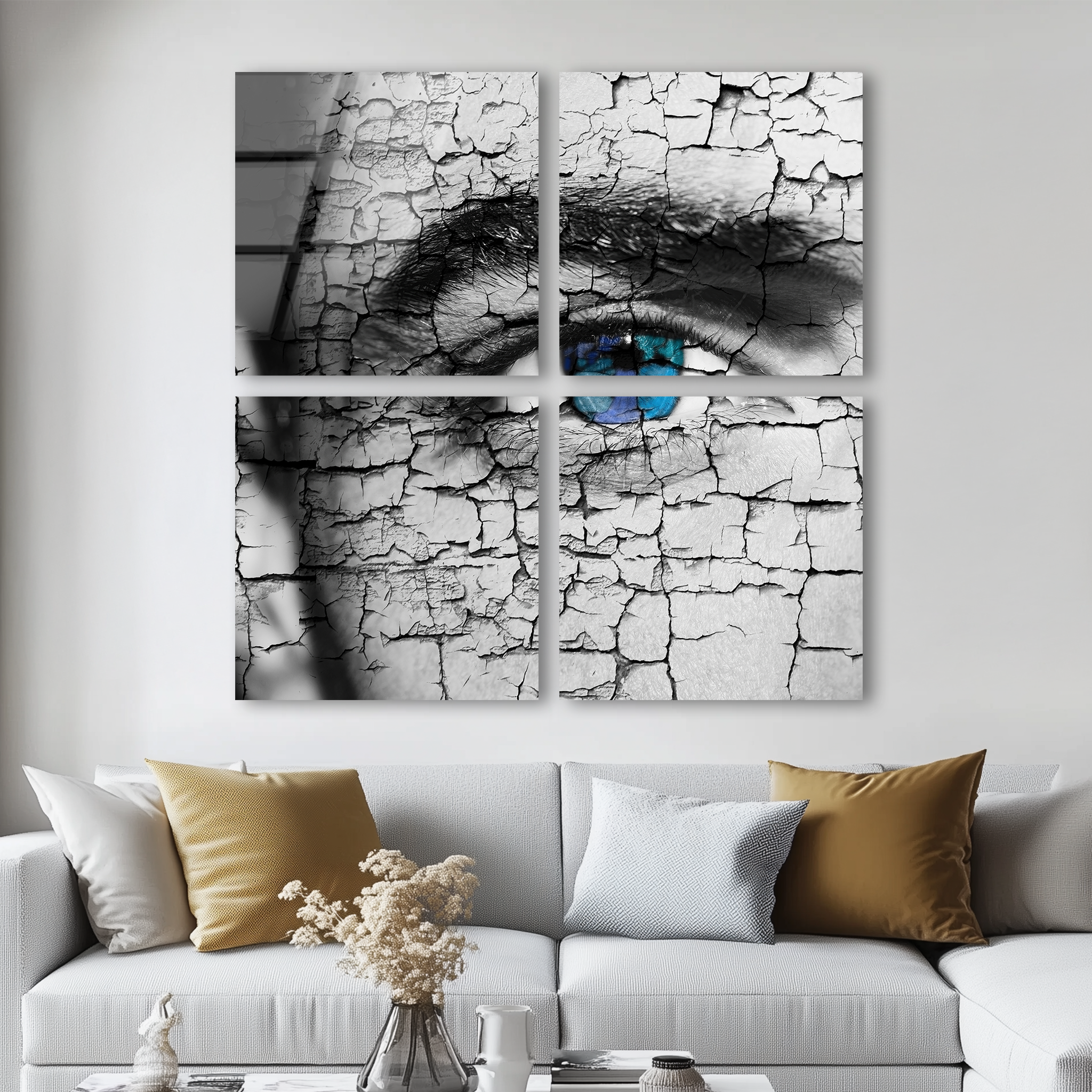 Mega Size Stone Effect Eye Quatro | Premium HD Metal Wall Art