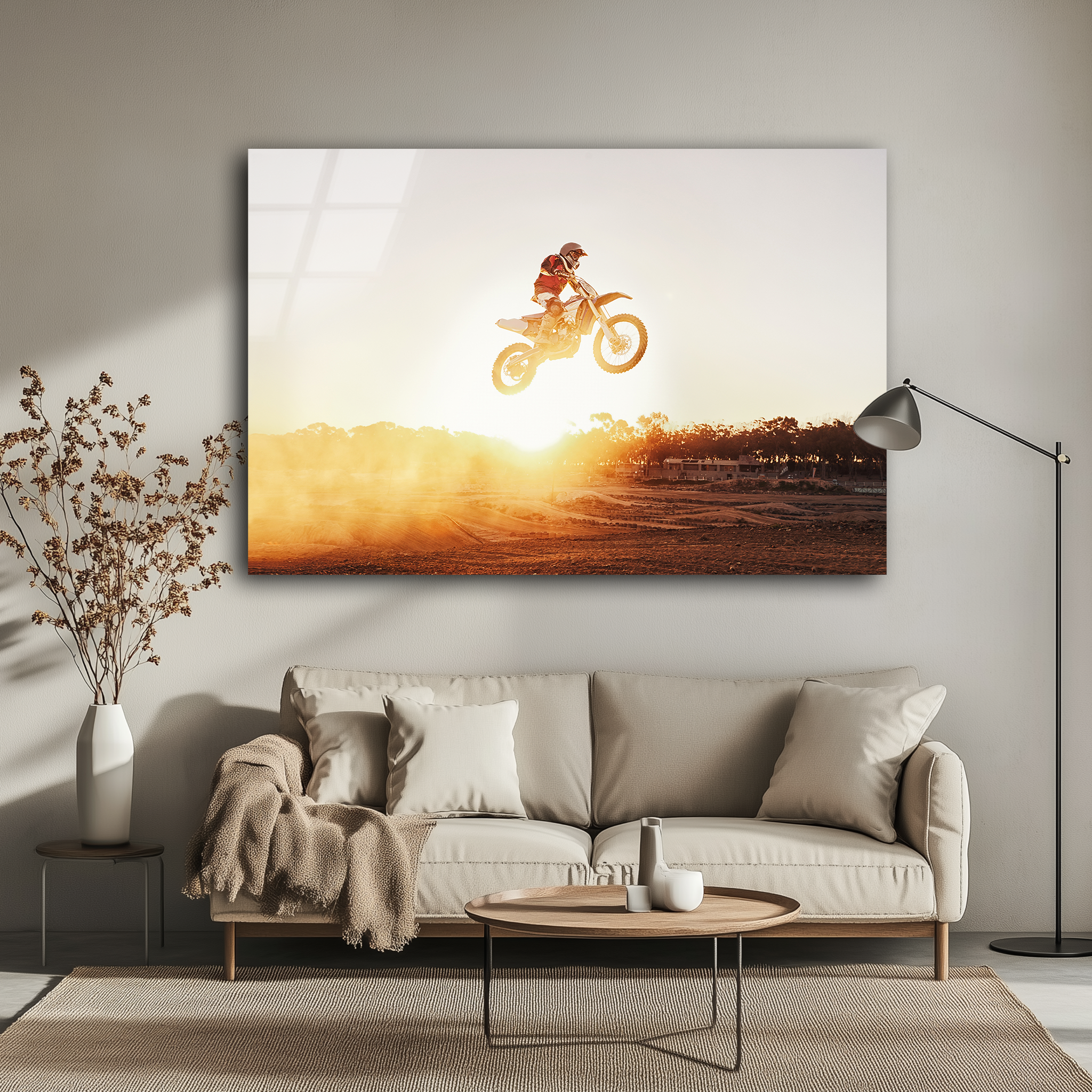 Sunset Stunt Ride | Premium HD Metal Wall Art