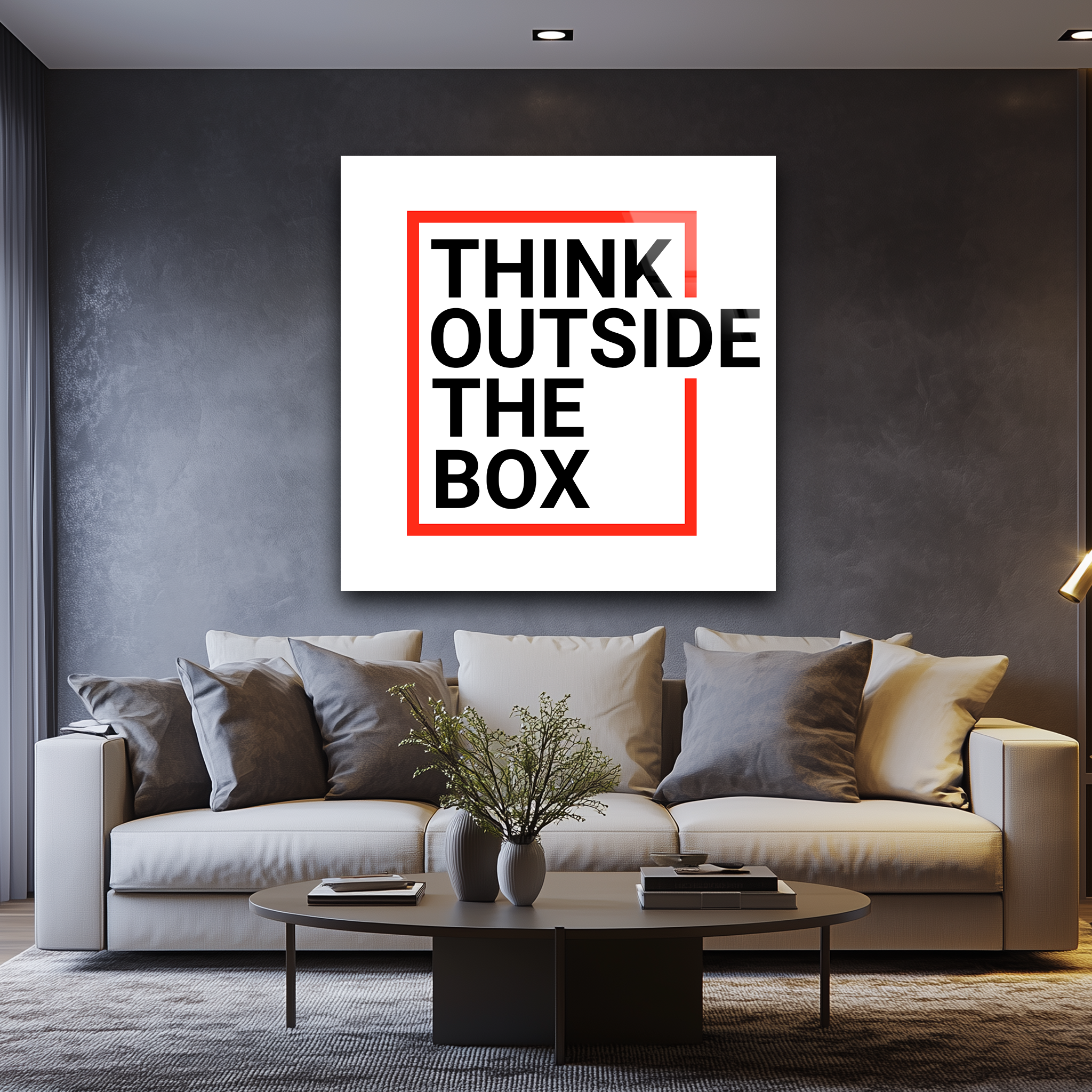 Think Outside the Box | Premium HD Metal Wall Art