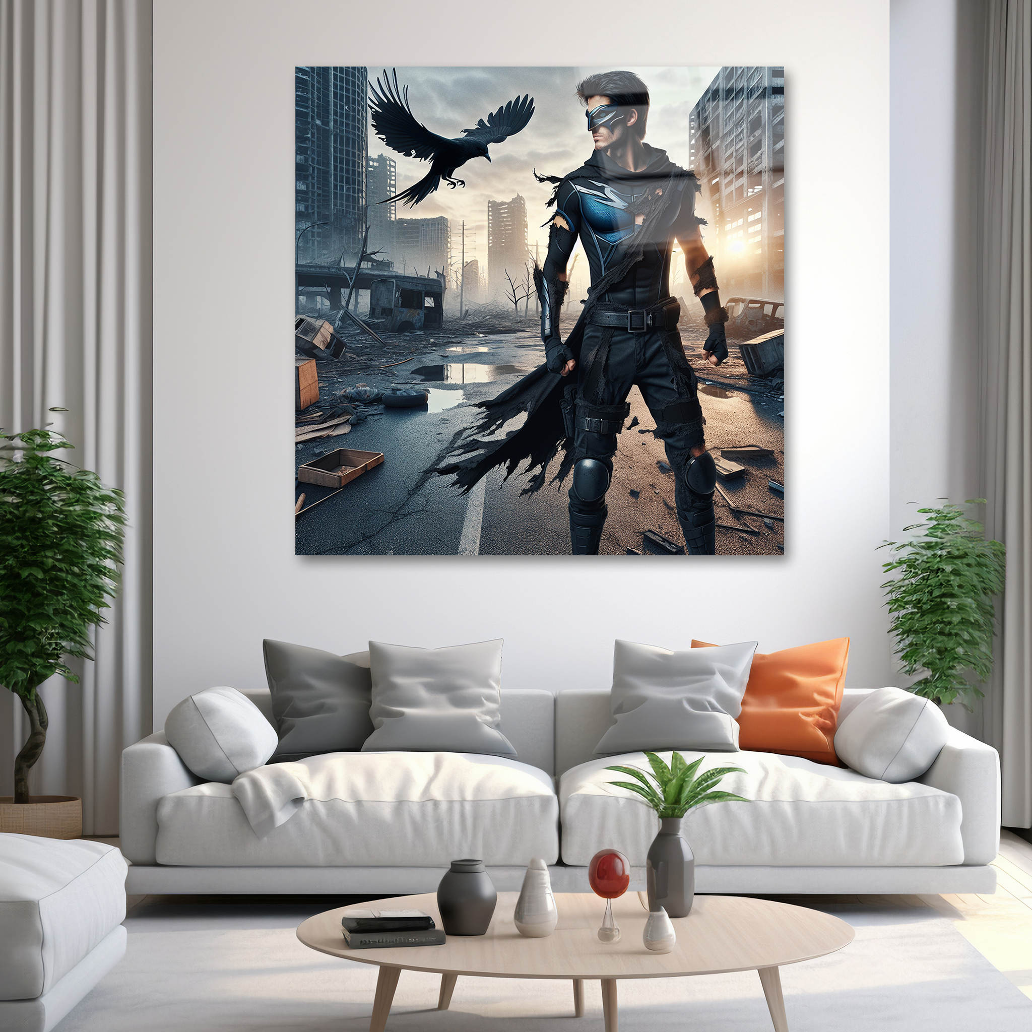 Post-Apocalyptic Nightwing | Premium HD Metal Wall Art