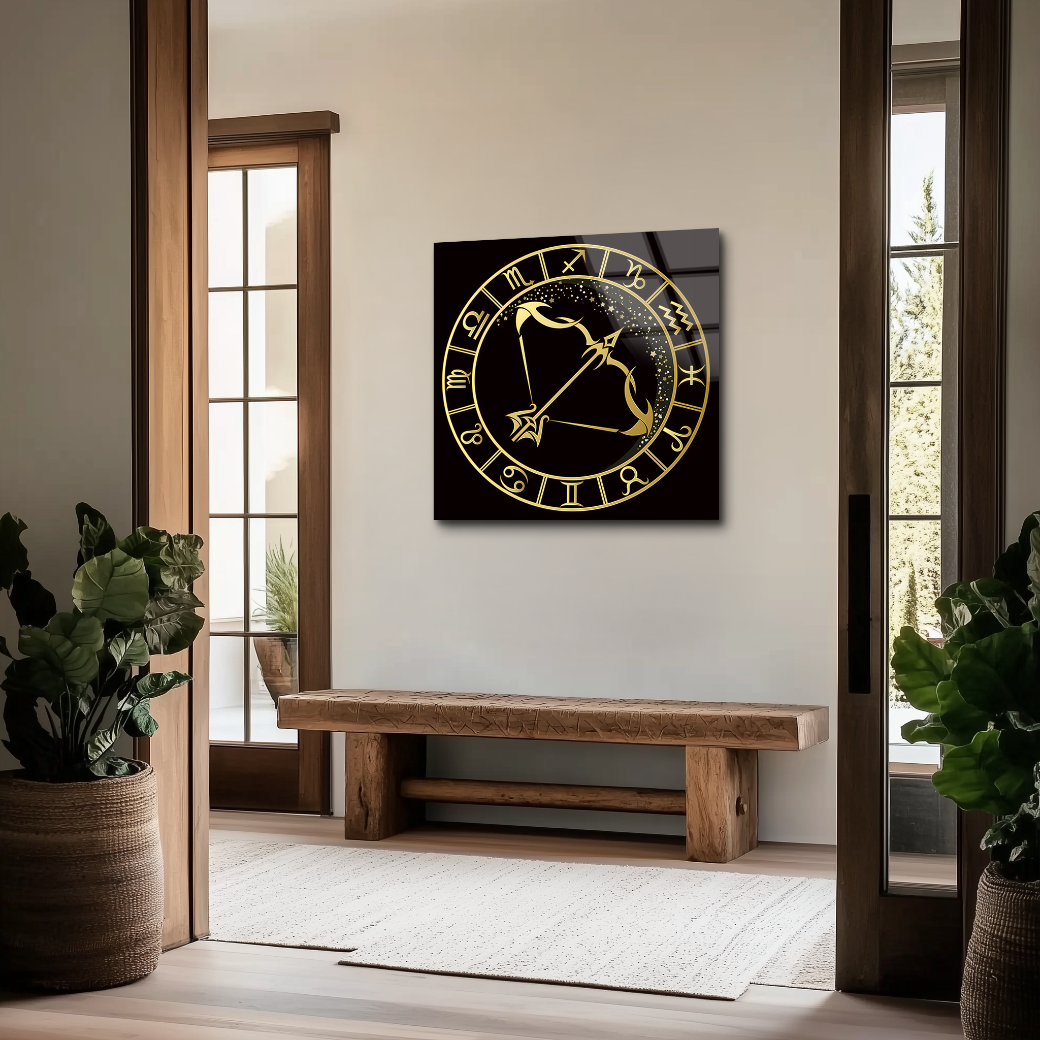 Sagittarius Black & Gold | Premium HD Metal Wall Art
