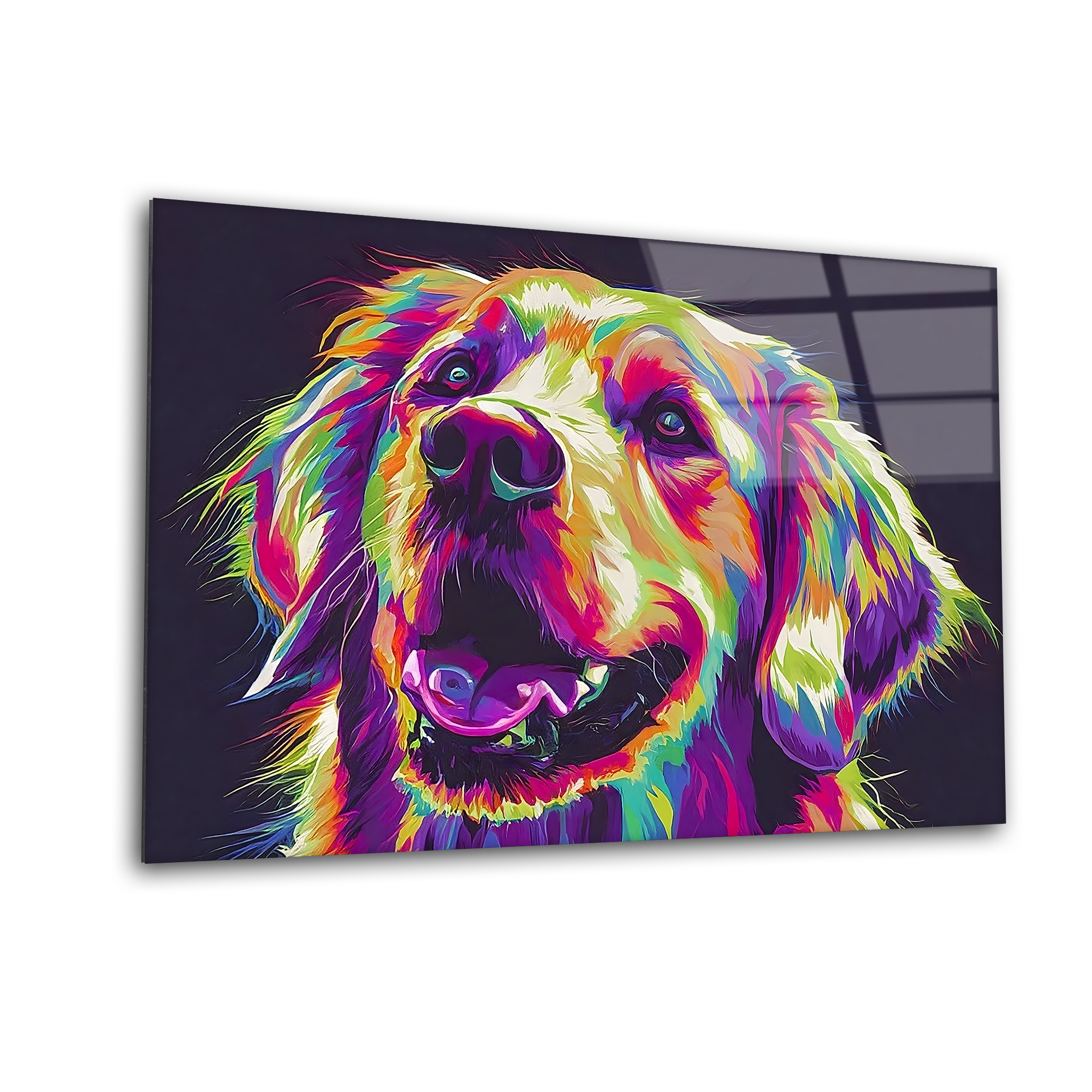 Colorful Golden Retriever Pop Art | Premium HD Metal Wall Art