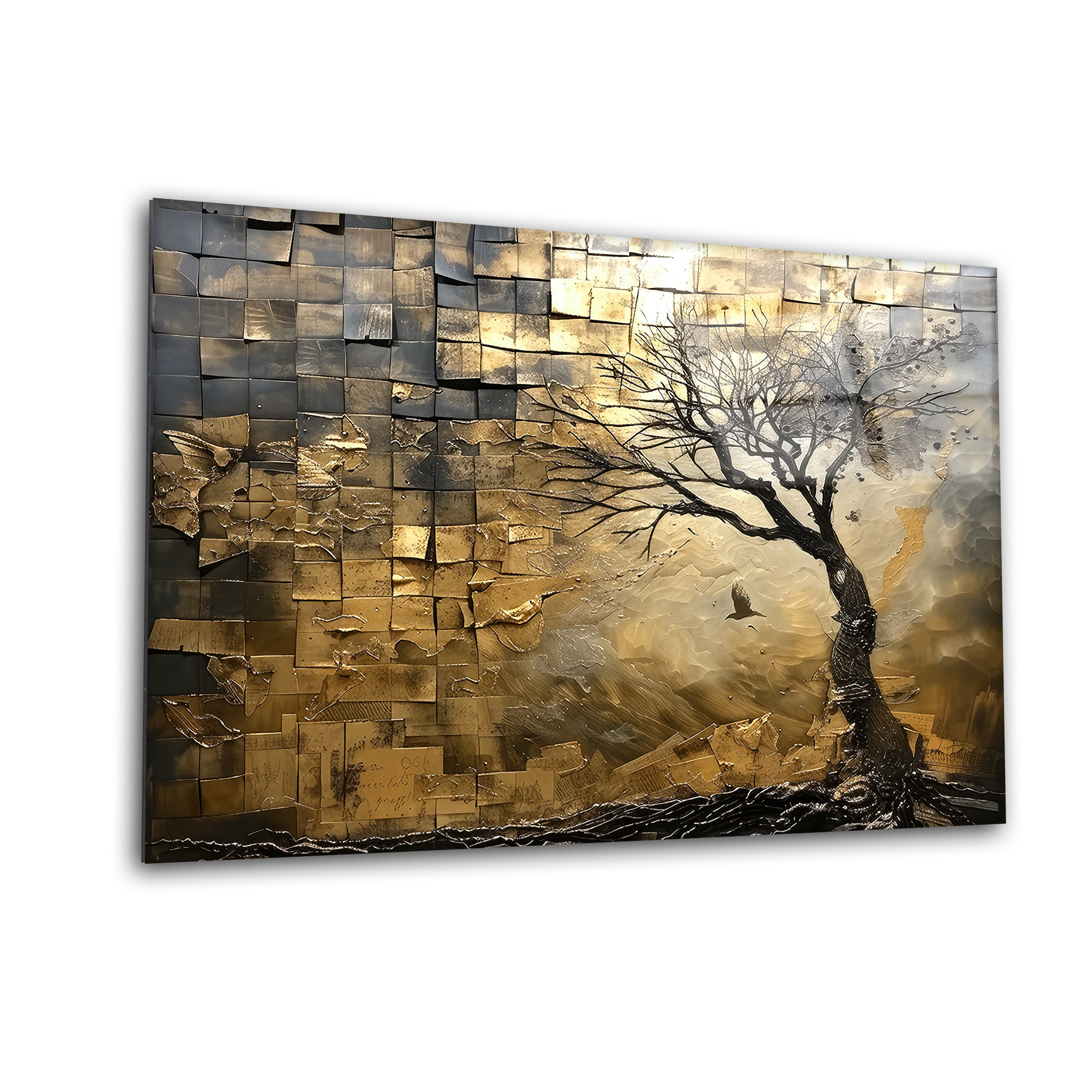 Golden Serenity | Premium HD Metal Wall Art