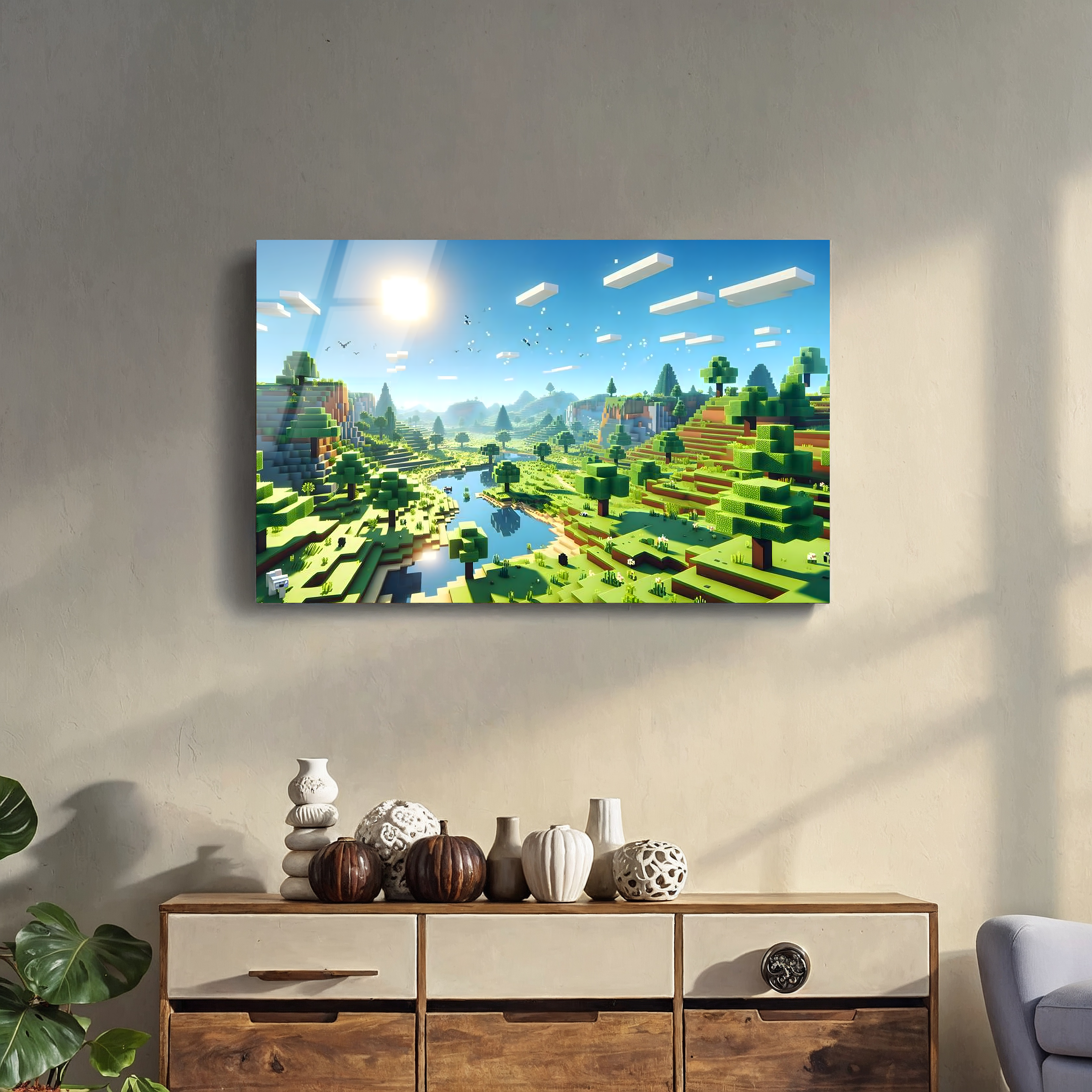 Minecraft Realms | Premium HD Metal Wall Art